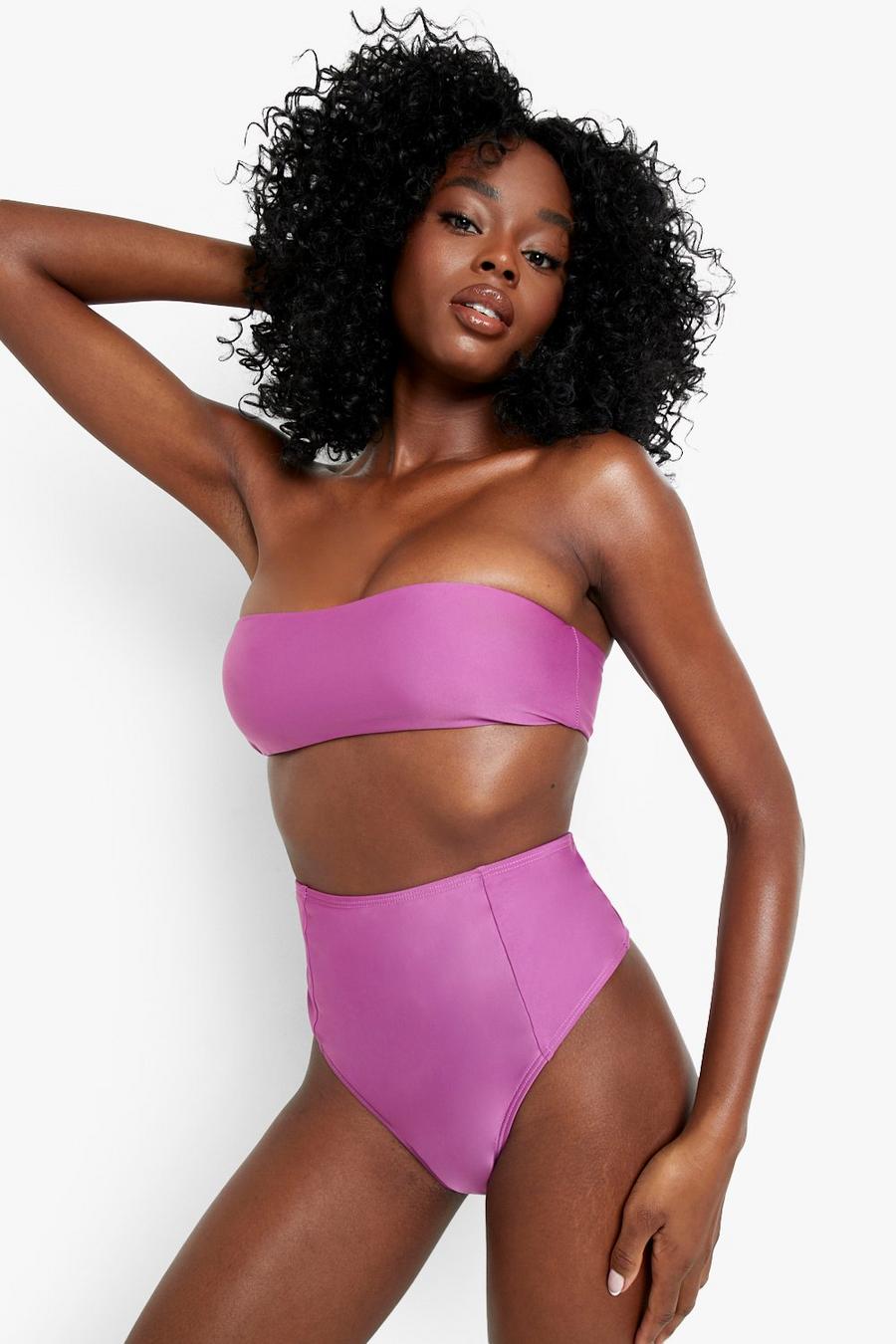 Purple Essentials Gerecyclede Bandeau Bikini Top