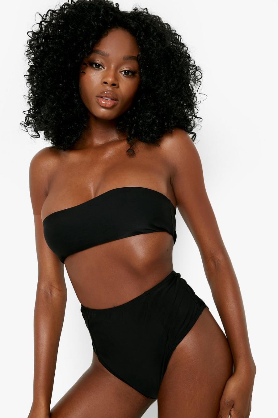 Black Essentials High Waist Recycled Bikini Brief