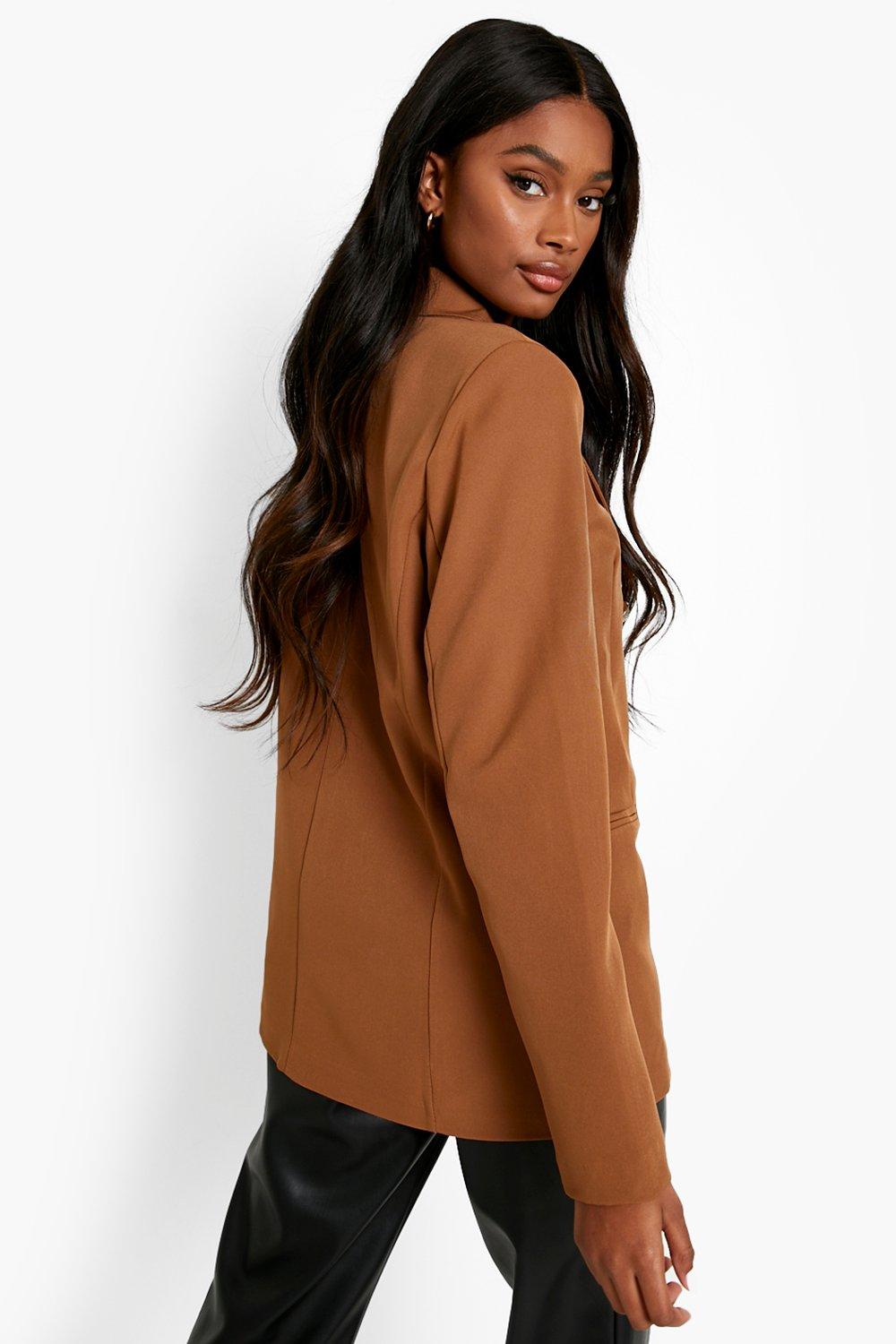 Camel shop longline blazer