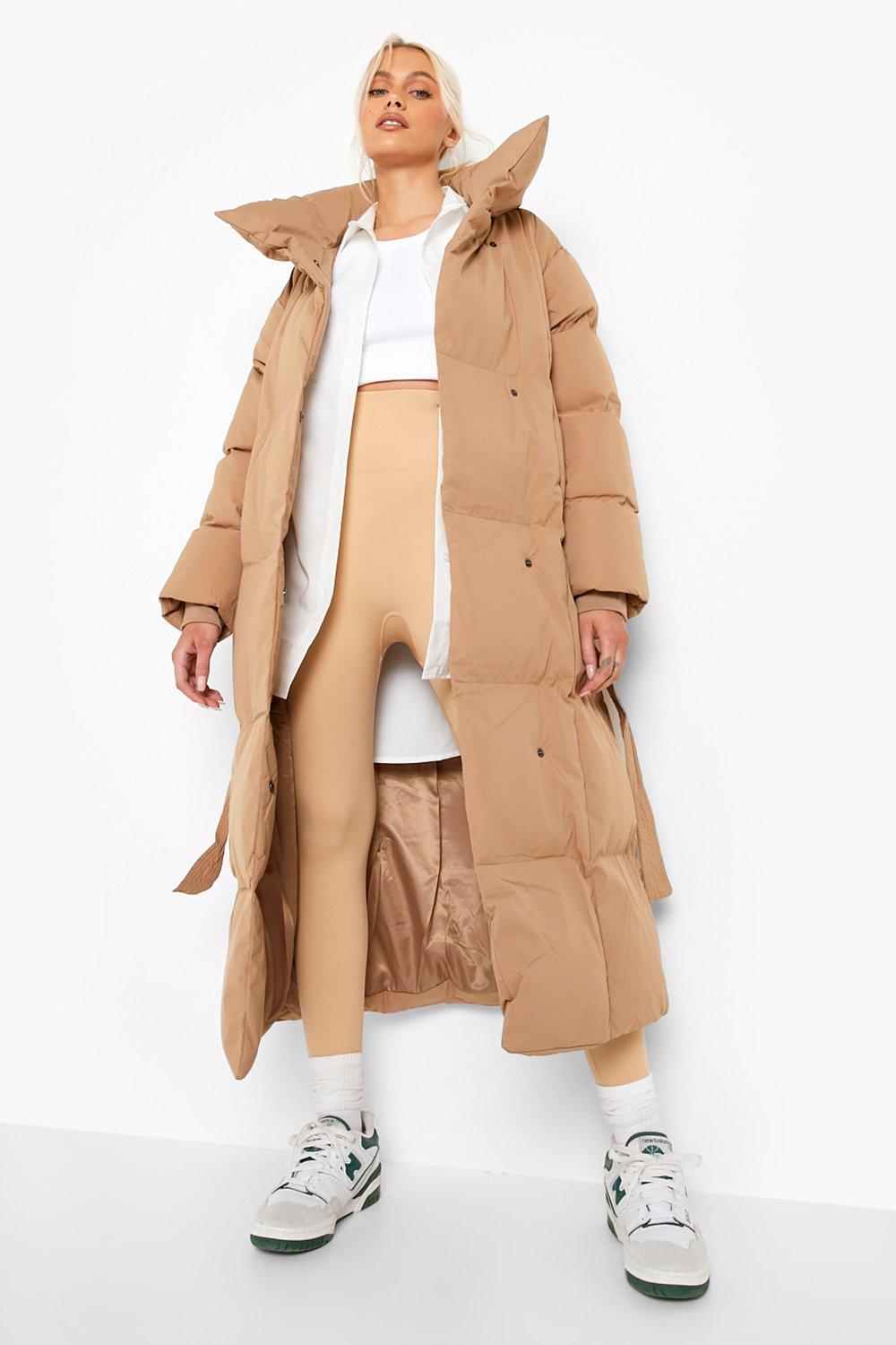 belted duvet coat