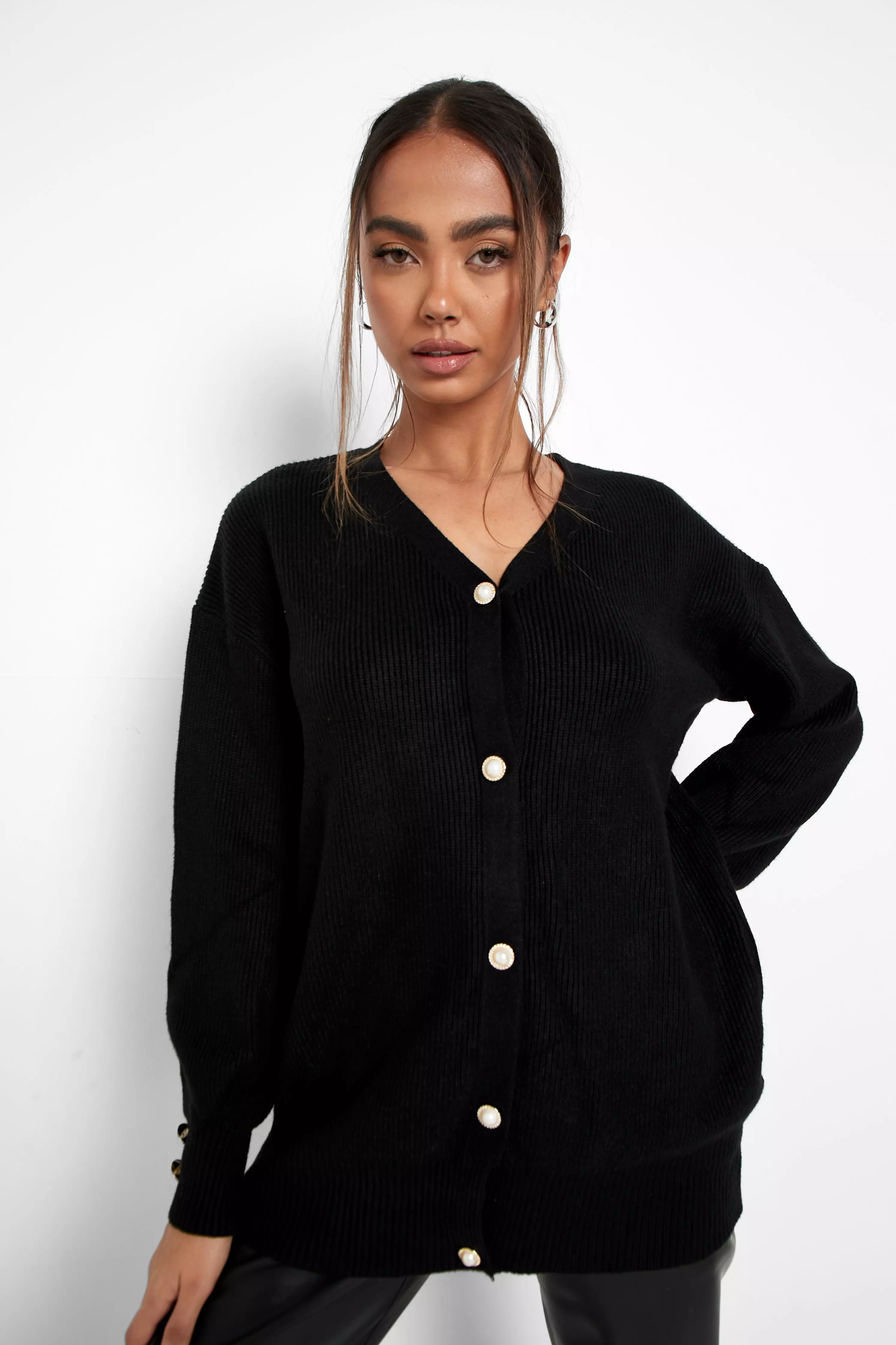 Black 2025 slouchy cardigan