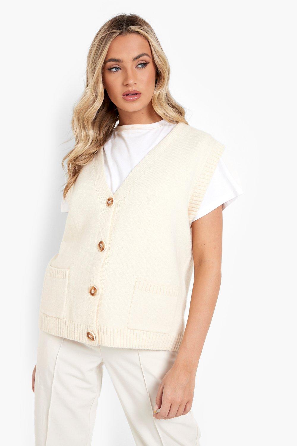 oversized sleeveless sweater vest