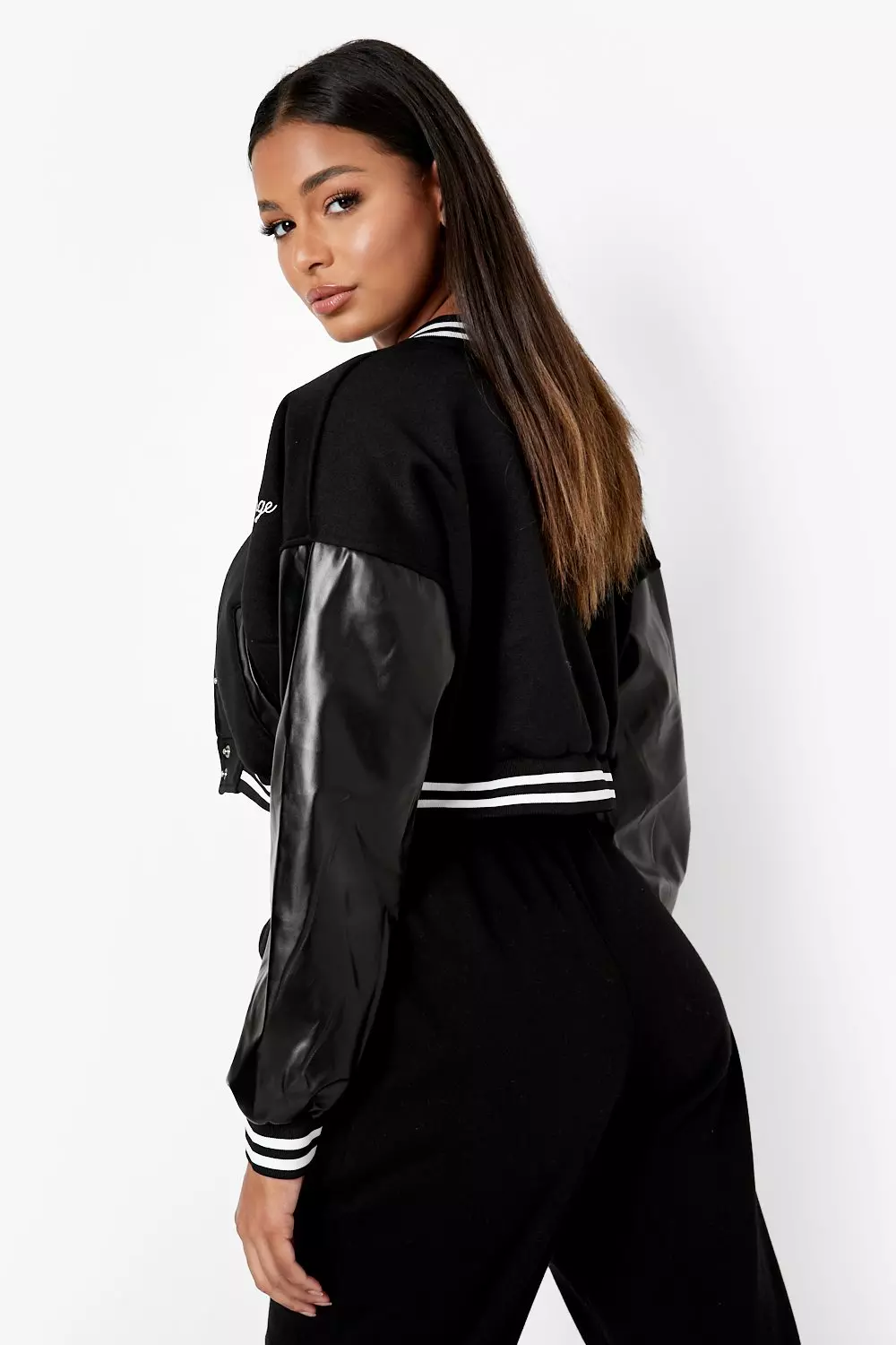 Emma Black Varsity Jacket – She Is Boutique