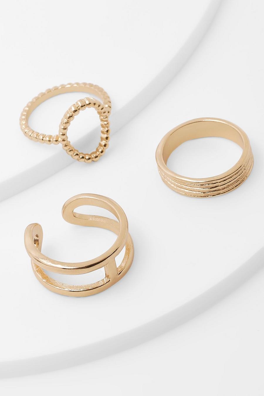 Gold 3 Pack Stacker Ring Pack image number 1