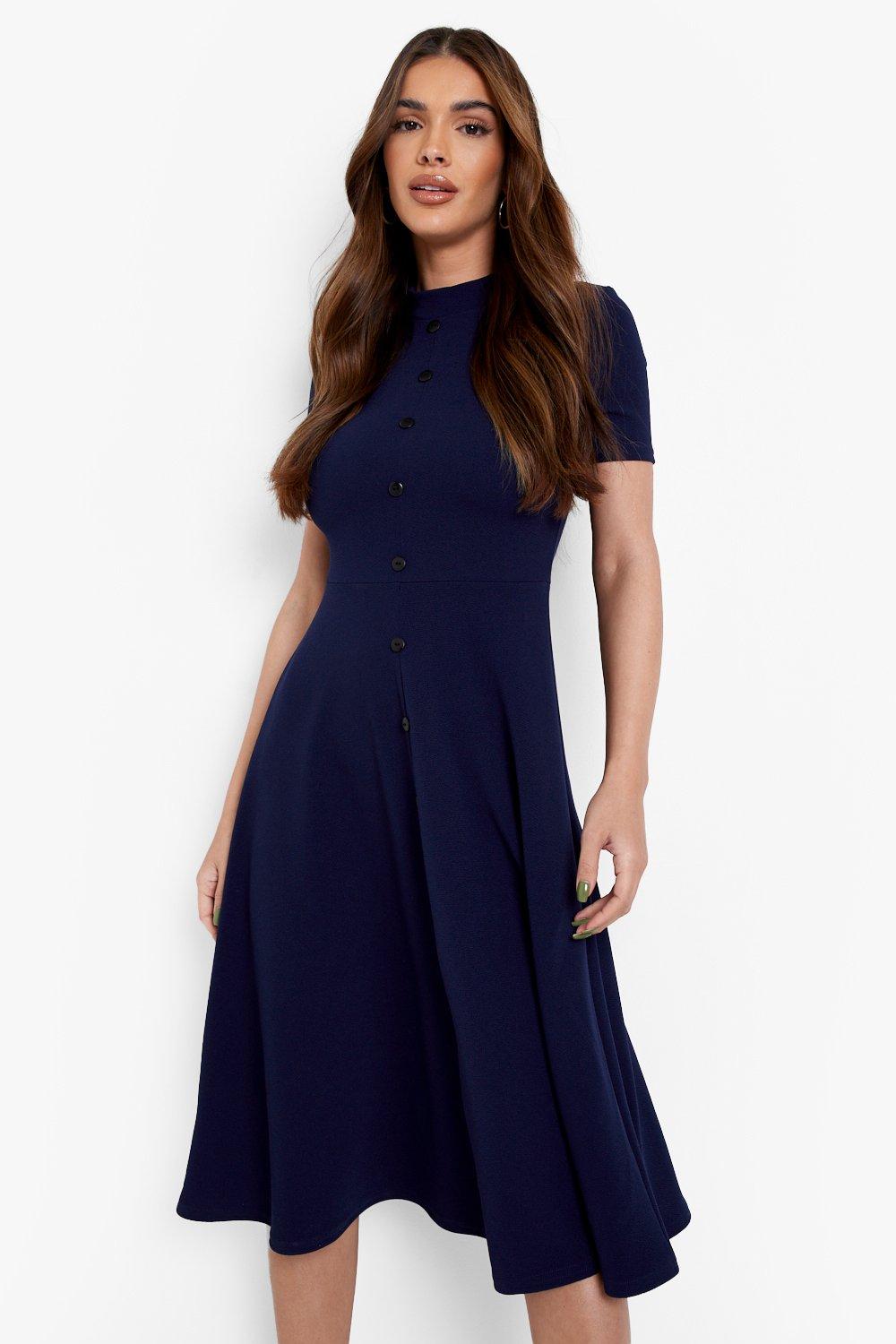 Midi skater dress with pockets hotsell