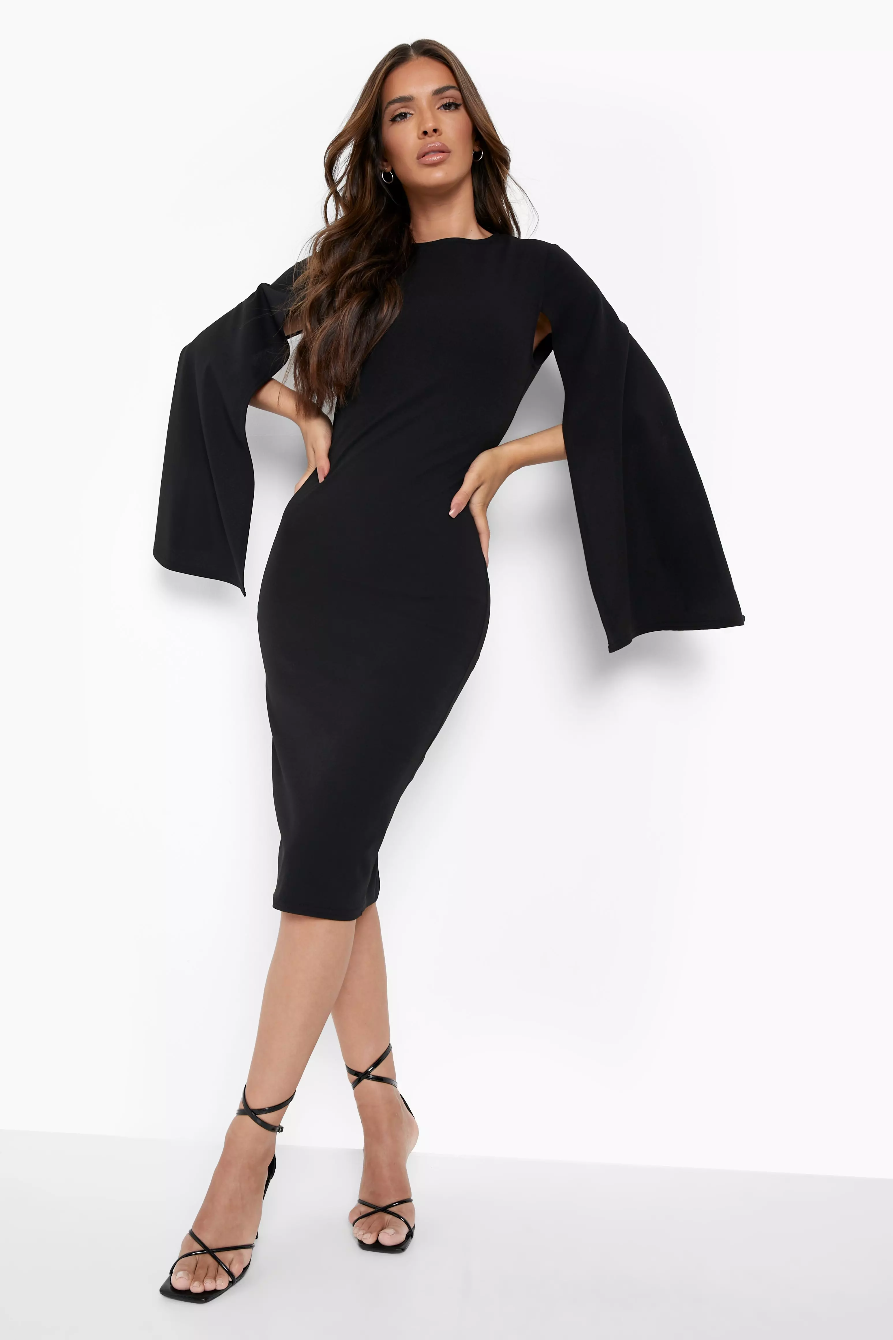 Boohoo cape sleeve outlet dress