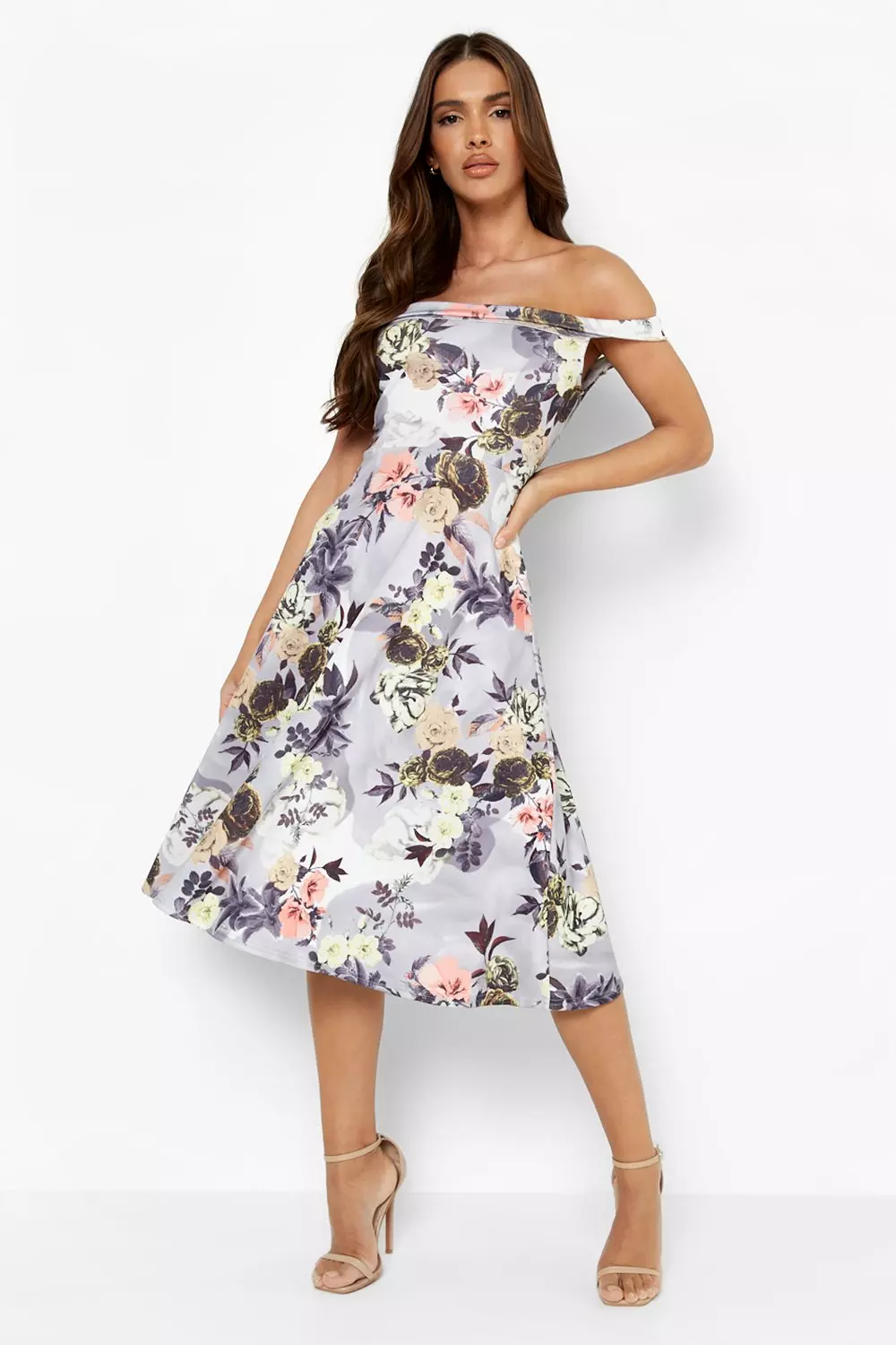 Off the shoulder midi best sale skater dress