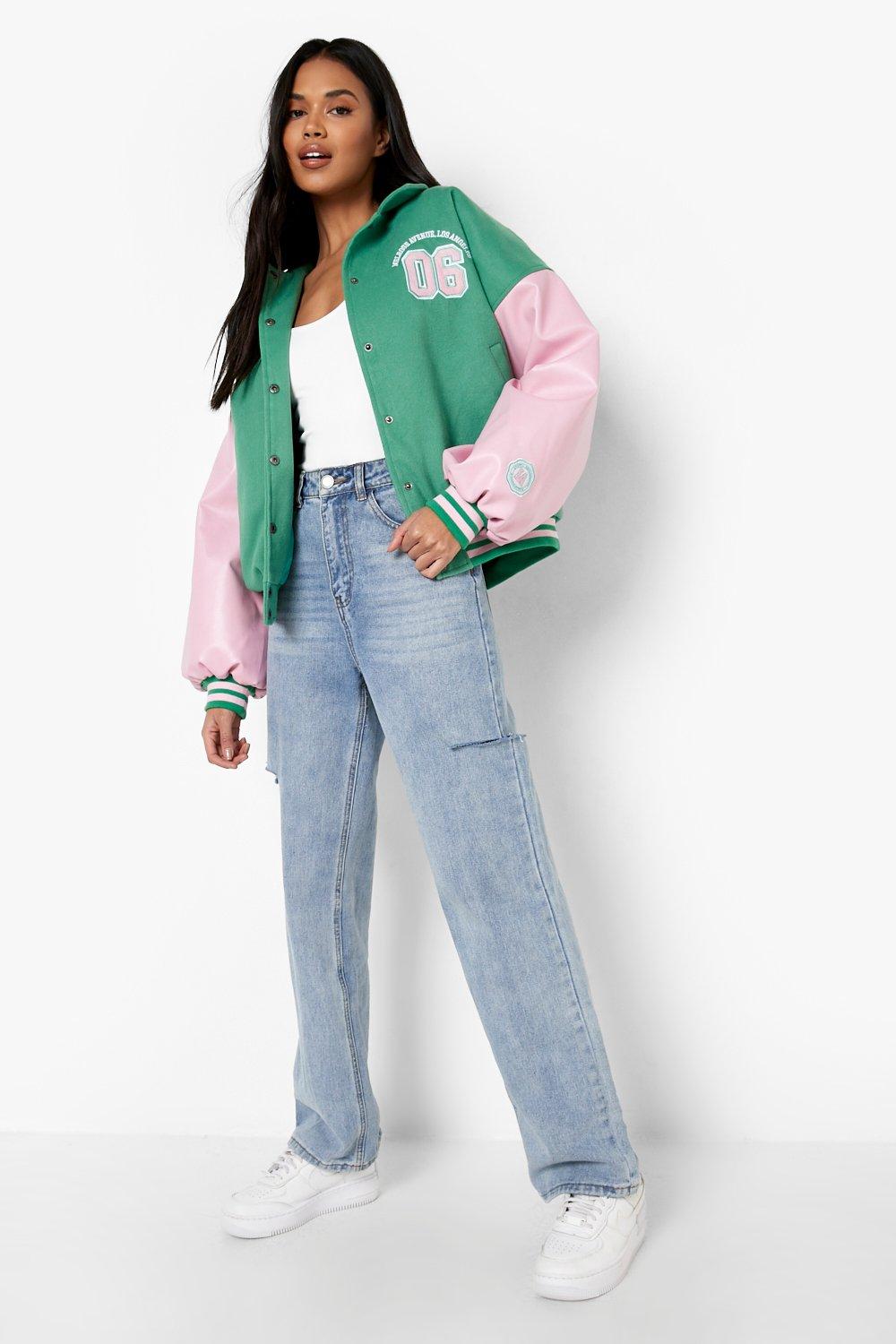 varsity jacket + cargos <3  Baseball jacket outfit, Jacket outfit women, Varsity  jacket outfit