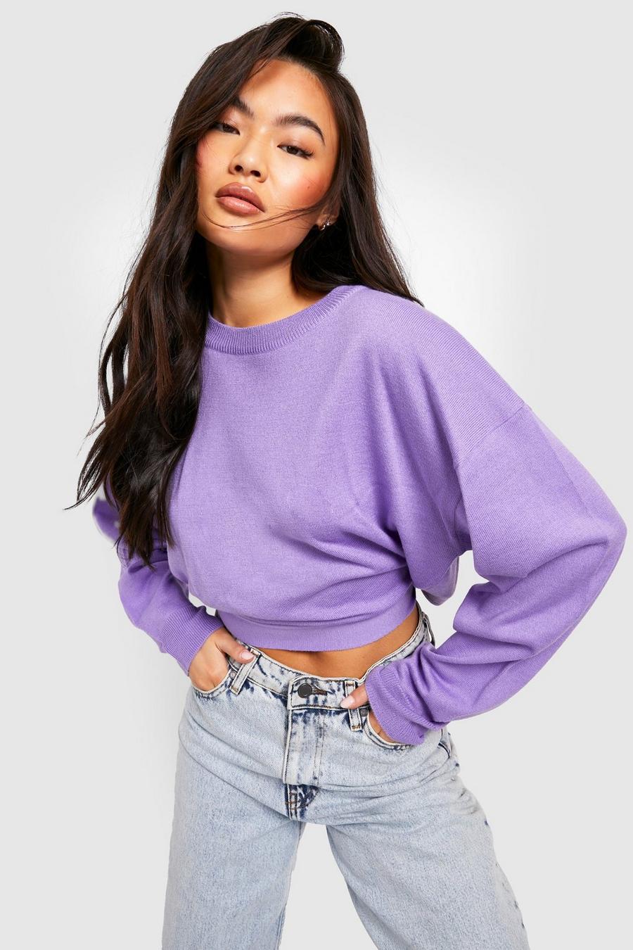 Geschnürter Pullover, Purple image number 1