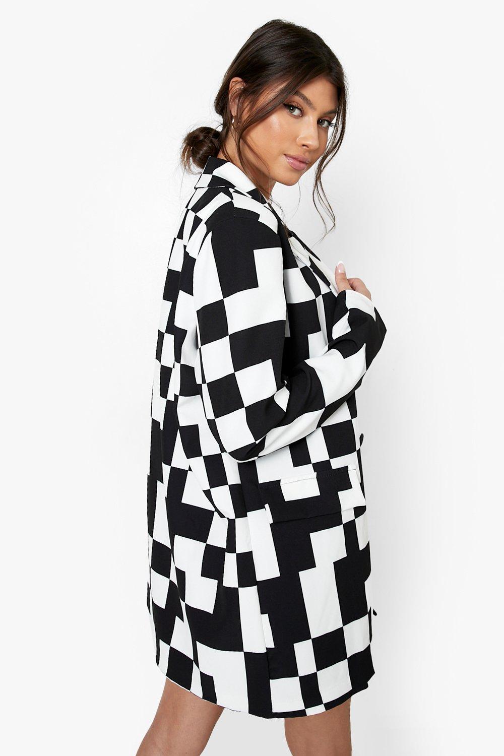 Checkerboard blazer sale