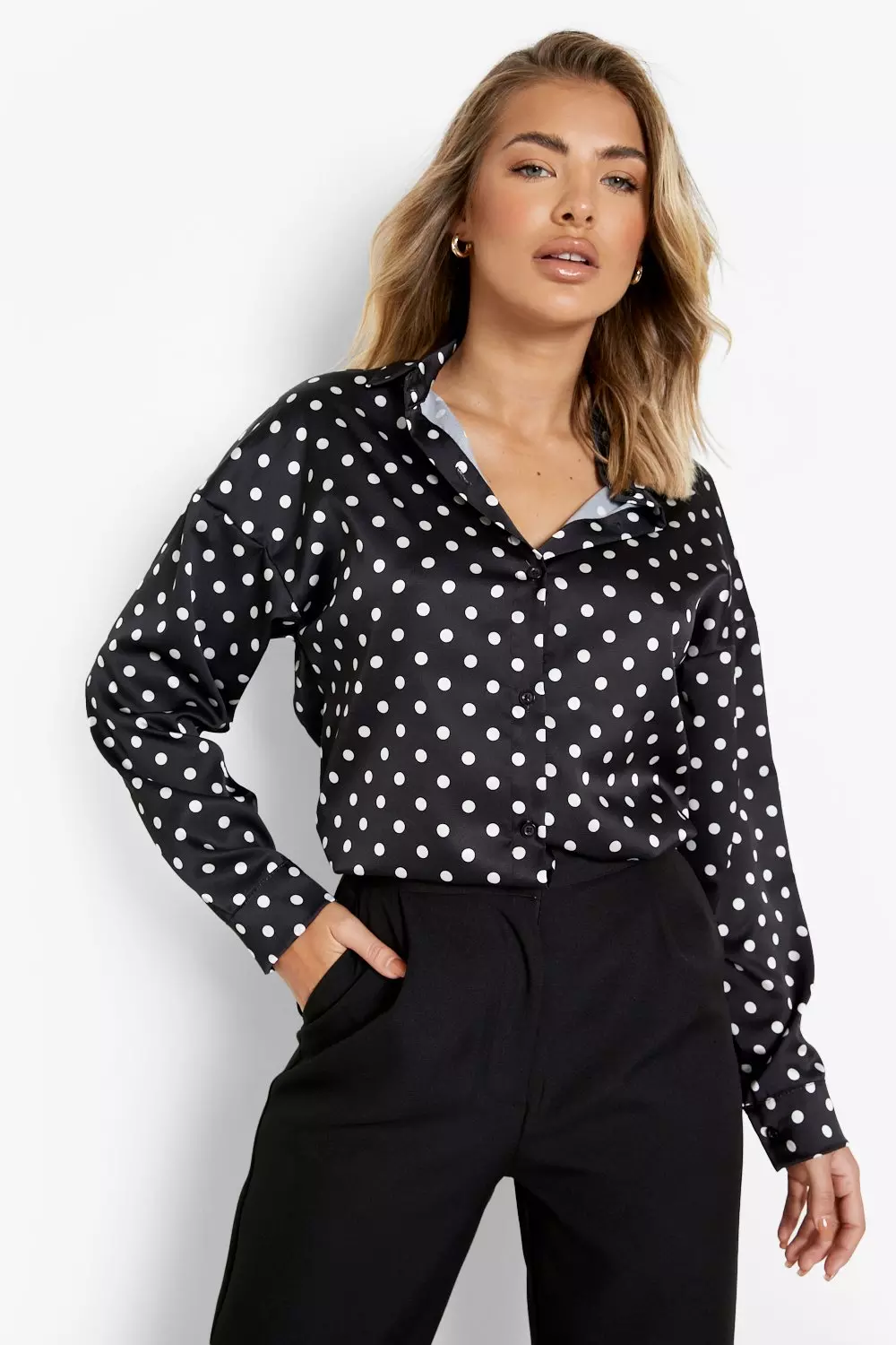 Satin polka hot sale dot top