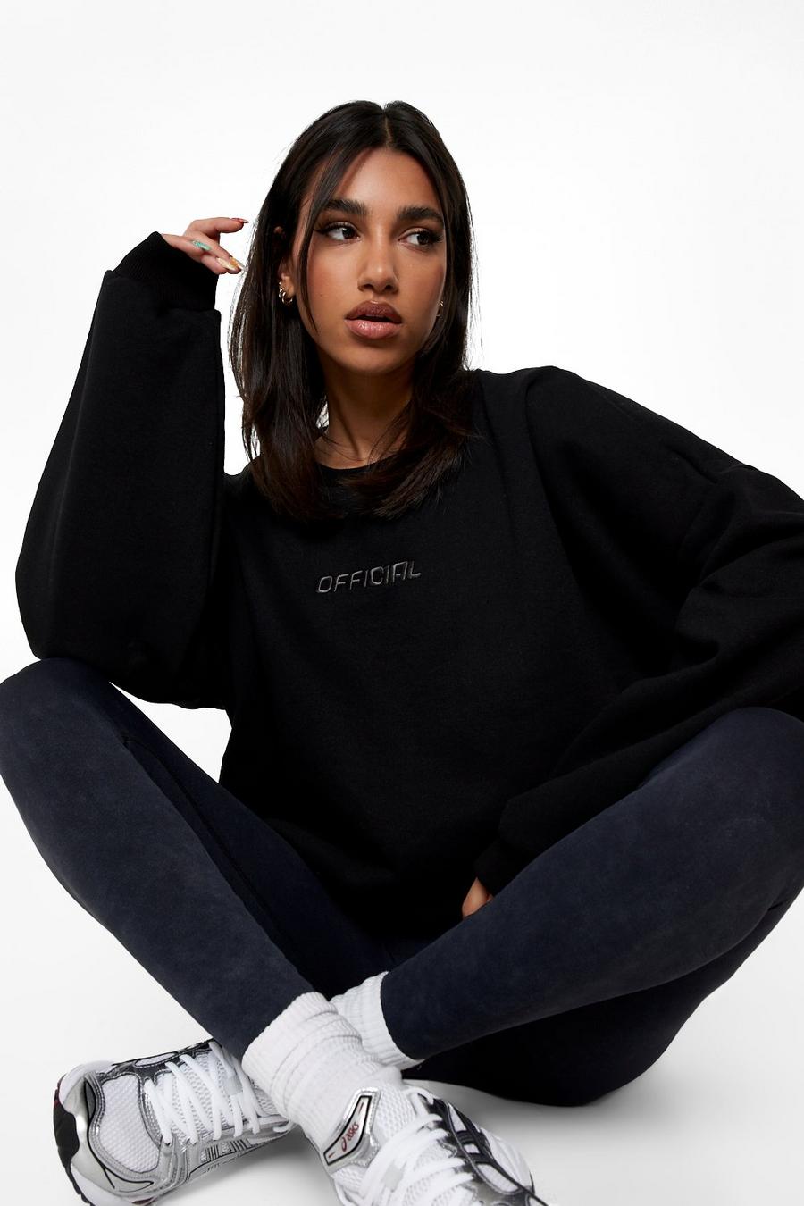 Black Oversized Active Sweatshirt