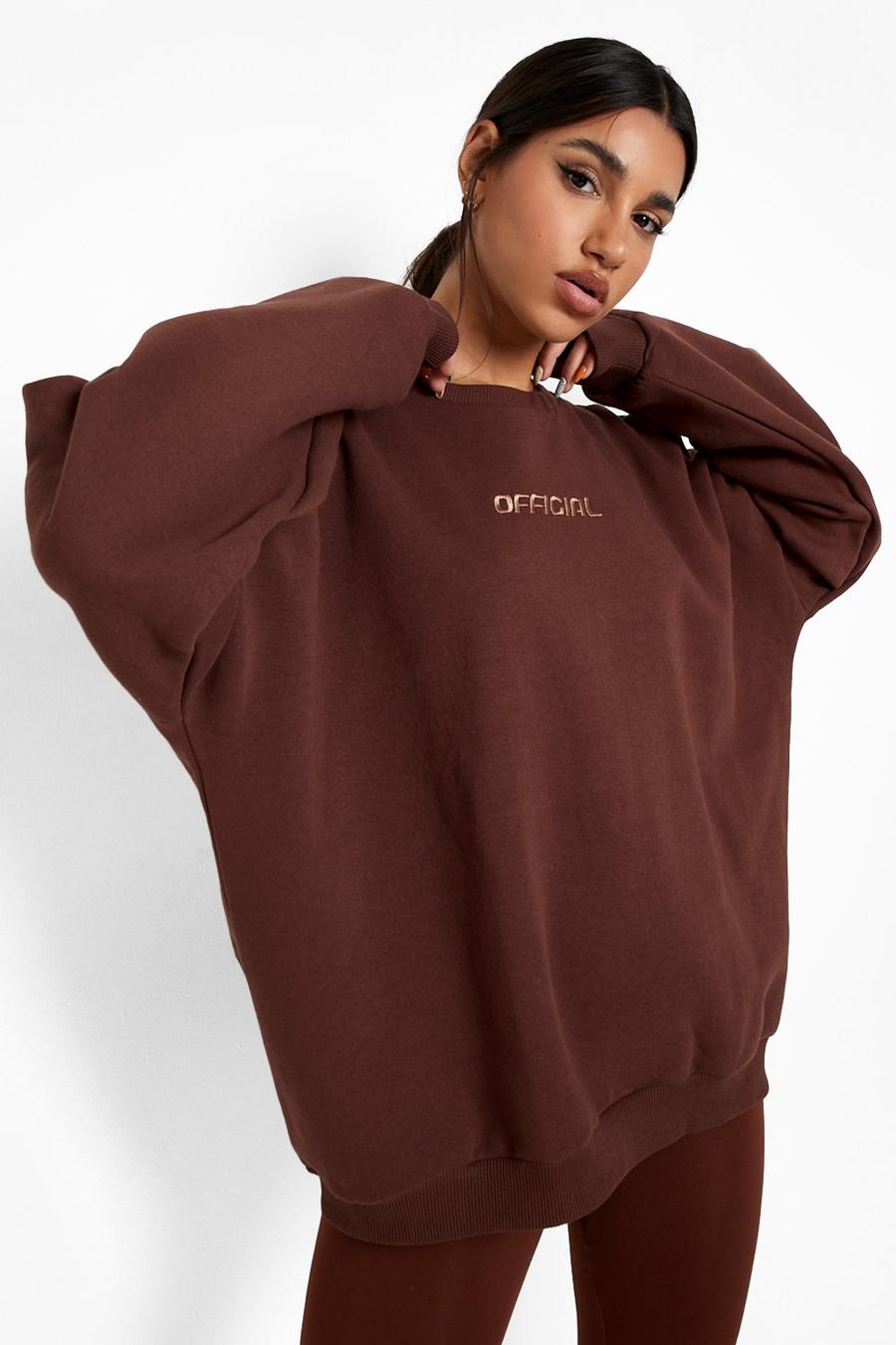 Chocolate brown Oversized Active Trui