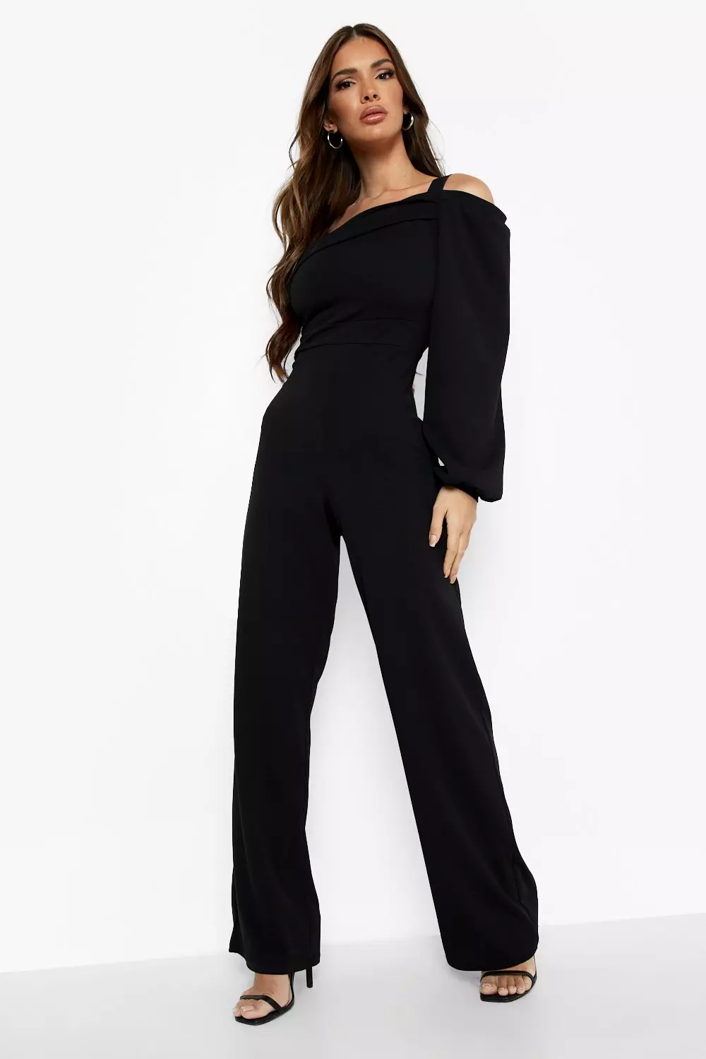 Cold shoulder wide store leg jumpsuit