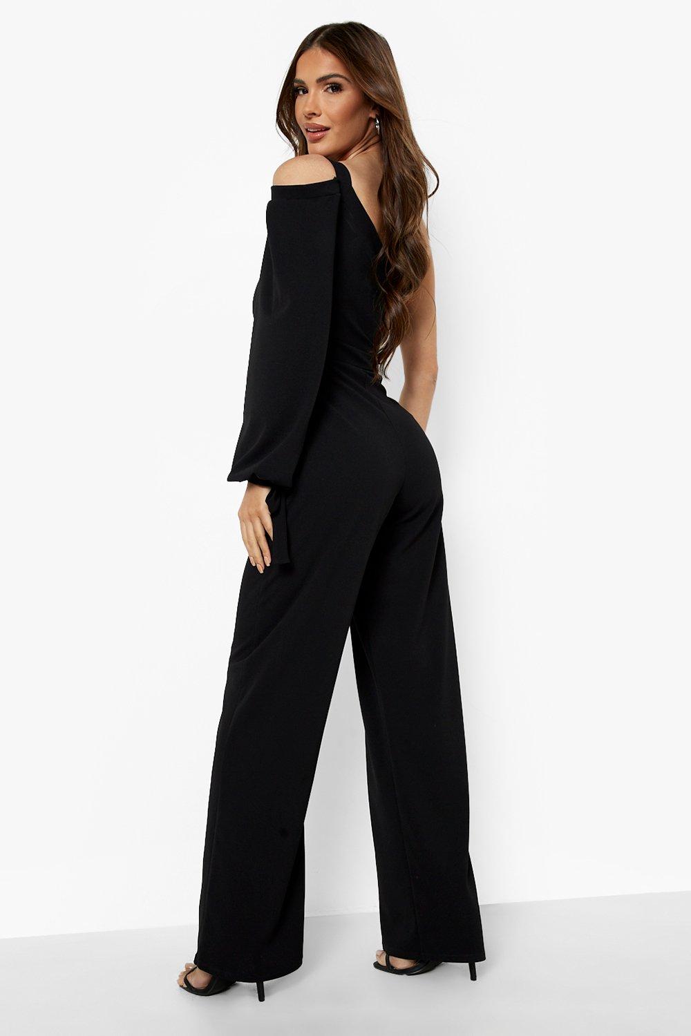 Cold shoulder jumpsuit cheap wide leg