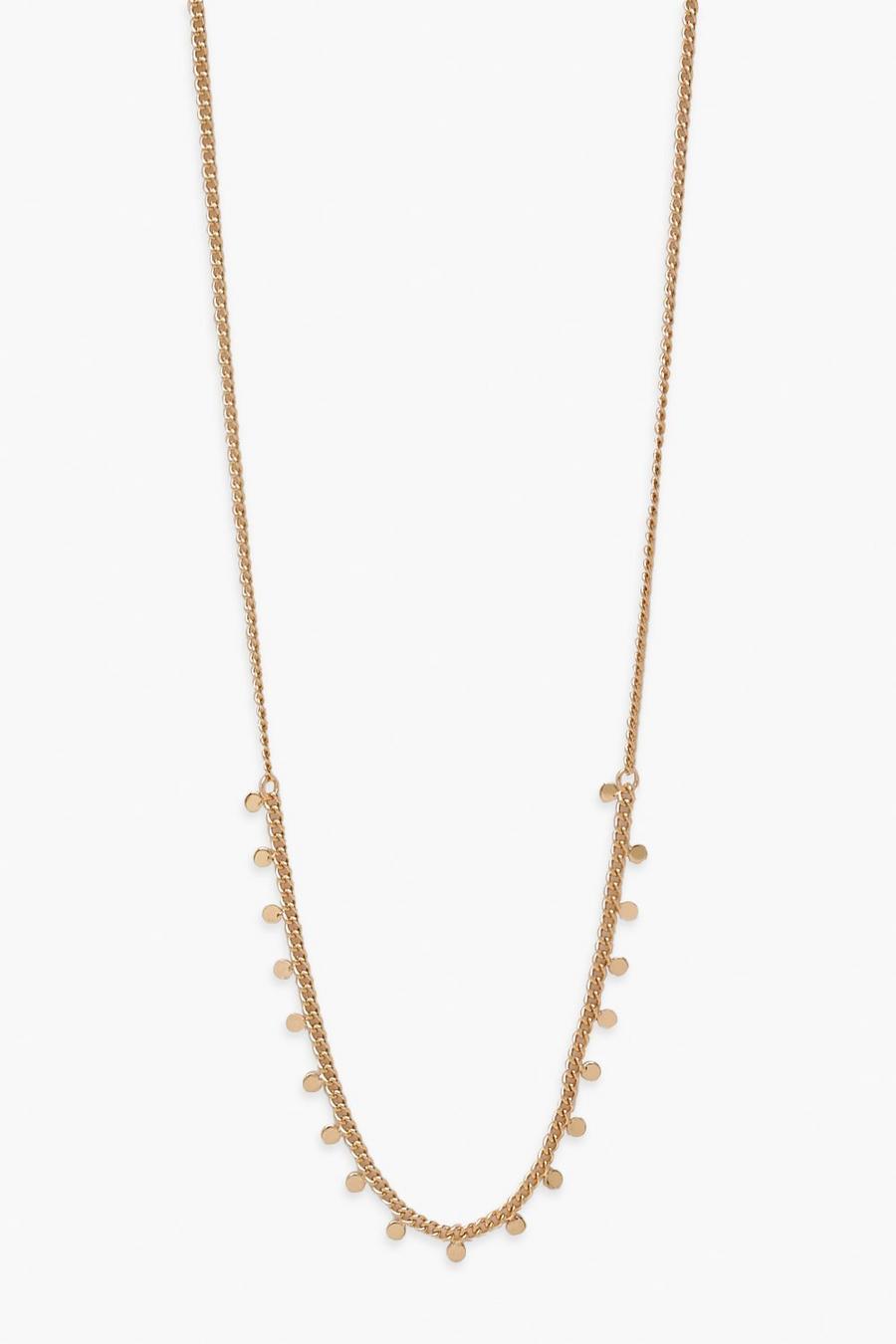 Gold Simple Circle Drop Chain Necklace image number 1