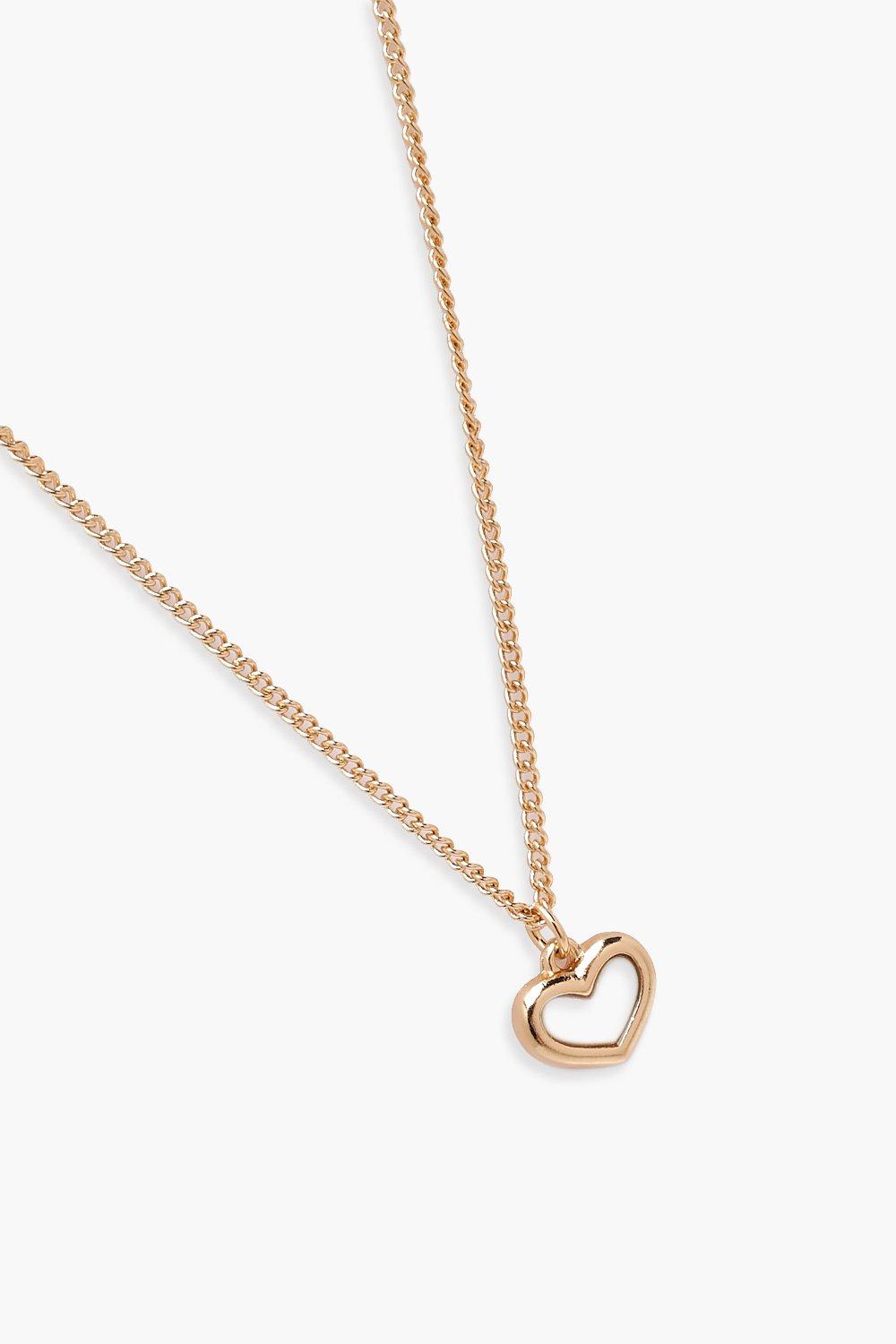 1pc Women's Simple & Trendy Gold Tone Small Heart Pendant Necklace