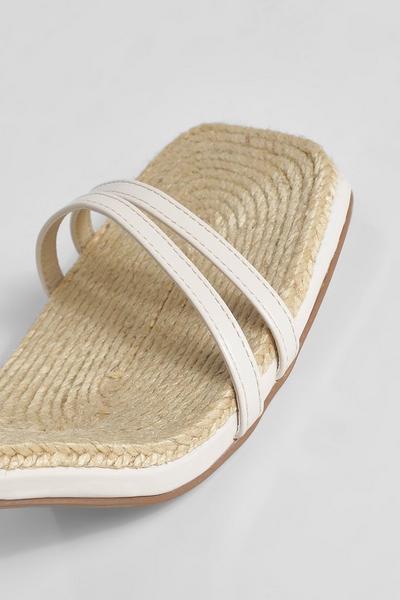 boohoo beige Rope Double Strap Wrap Up Sandal