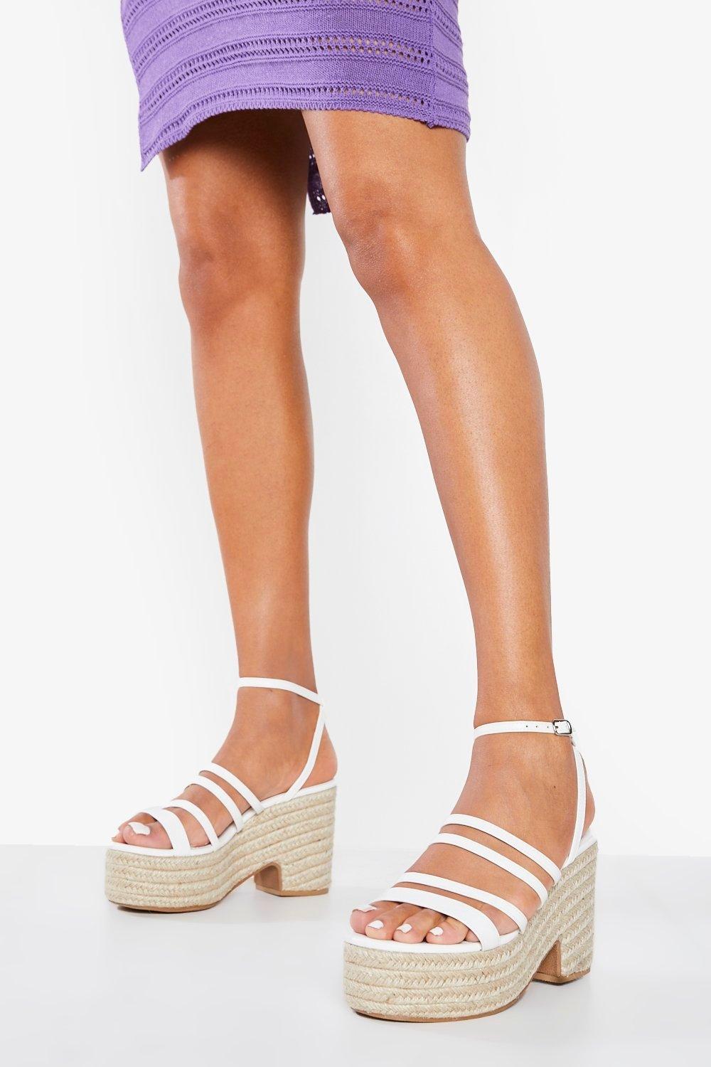 Strappy hotsell low wedges