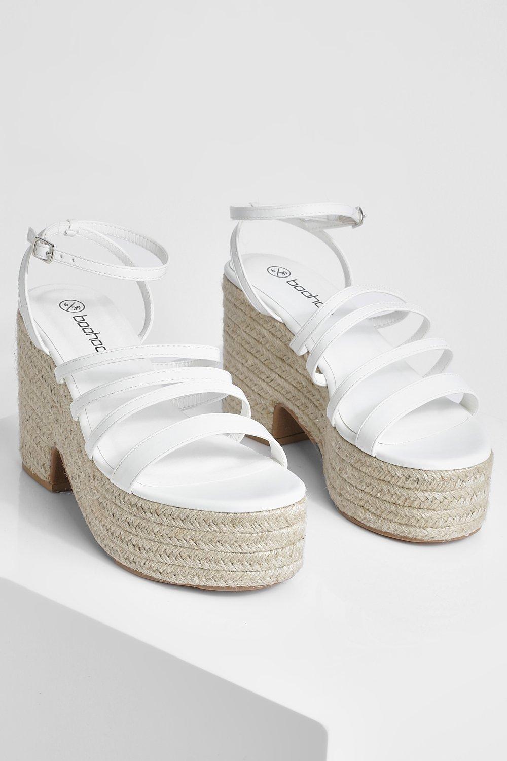 White low store wedge sandals uk