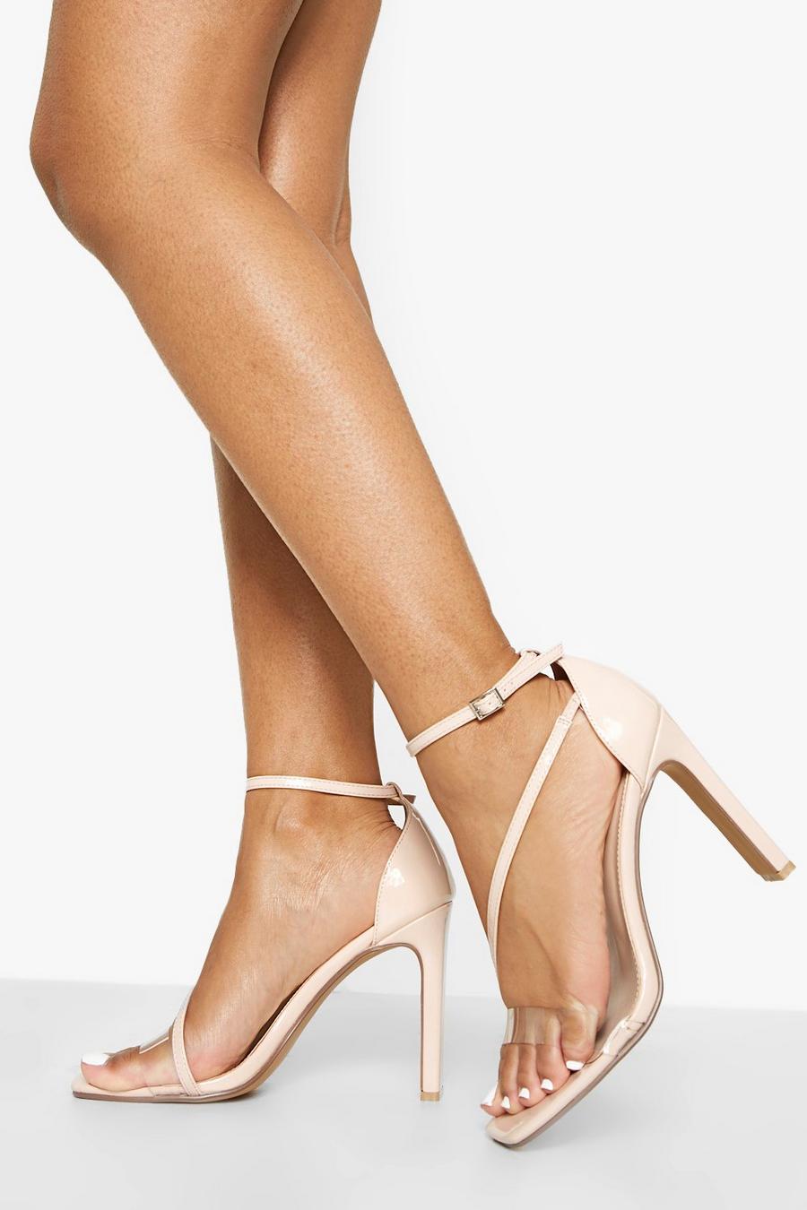 Nude Wide Fit Clear Asymmetric Sandal image number 1