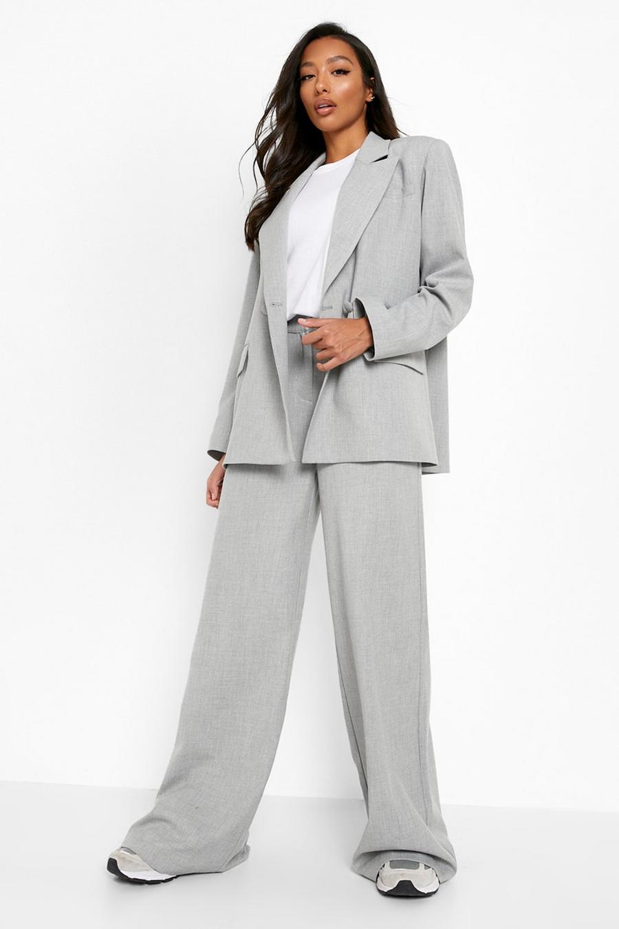 Grey marl Slouchy Relaxed Fit Dress Pants image number 1