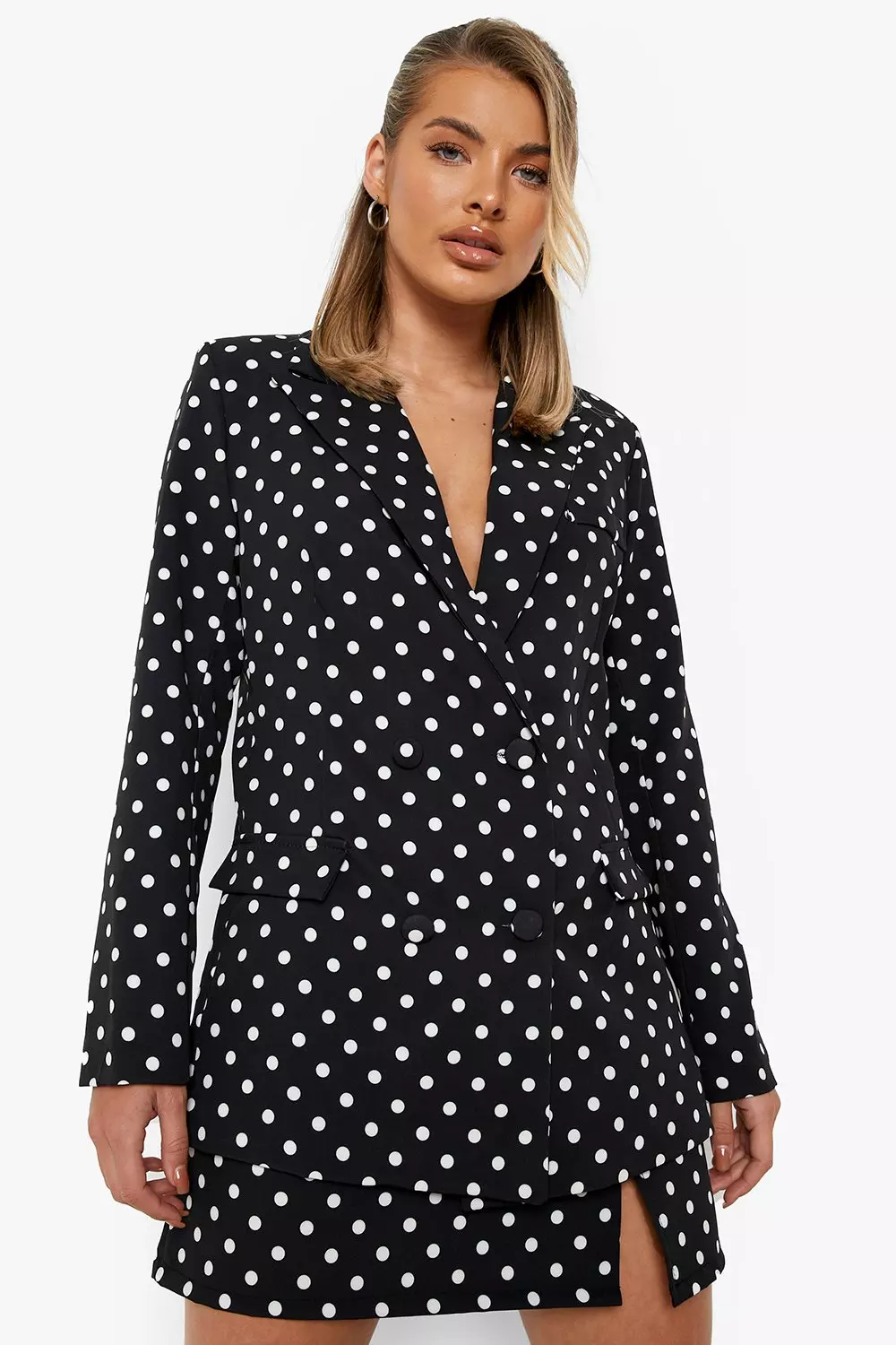 Black Polka Dot Tailored Blazer alternative image