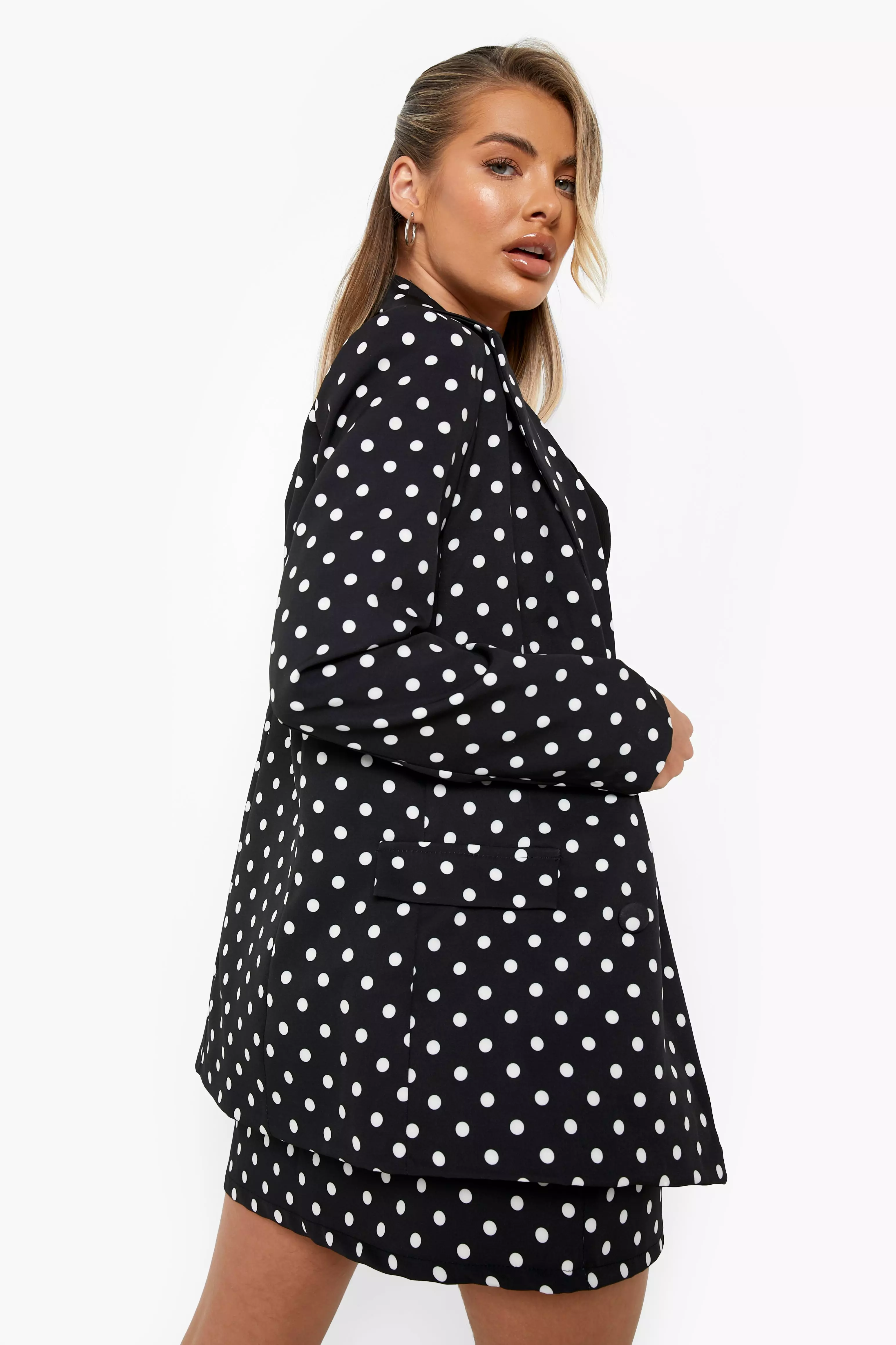 Black Polka Dot Tailored Blazer alternative image
