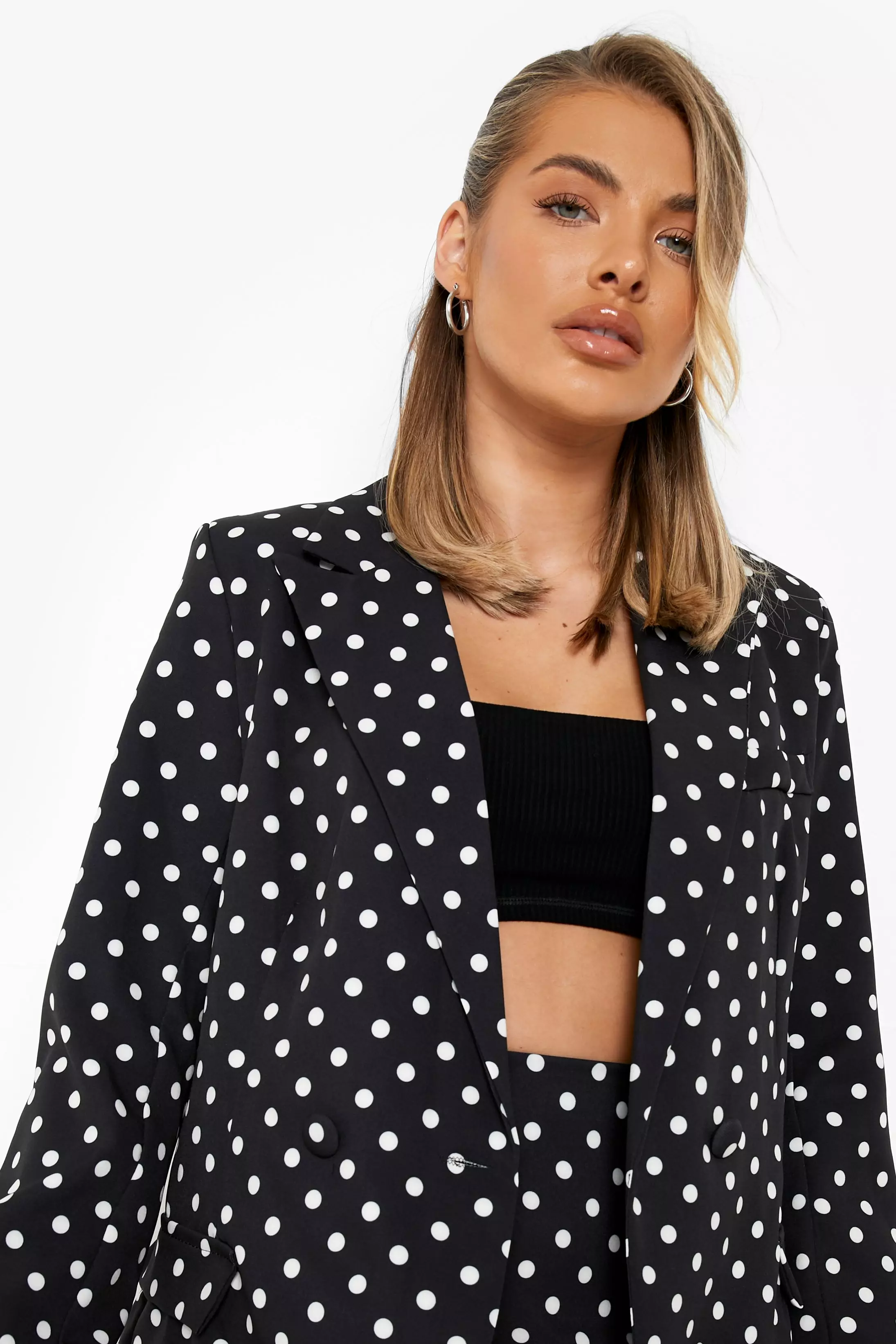 Black Polka Dot Tailored Blazer alternative image