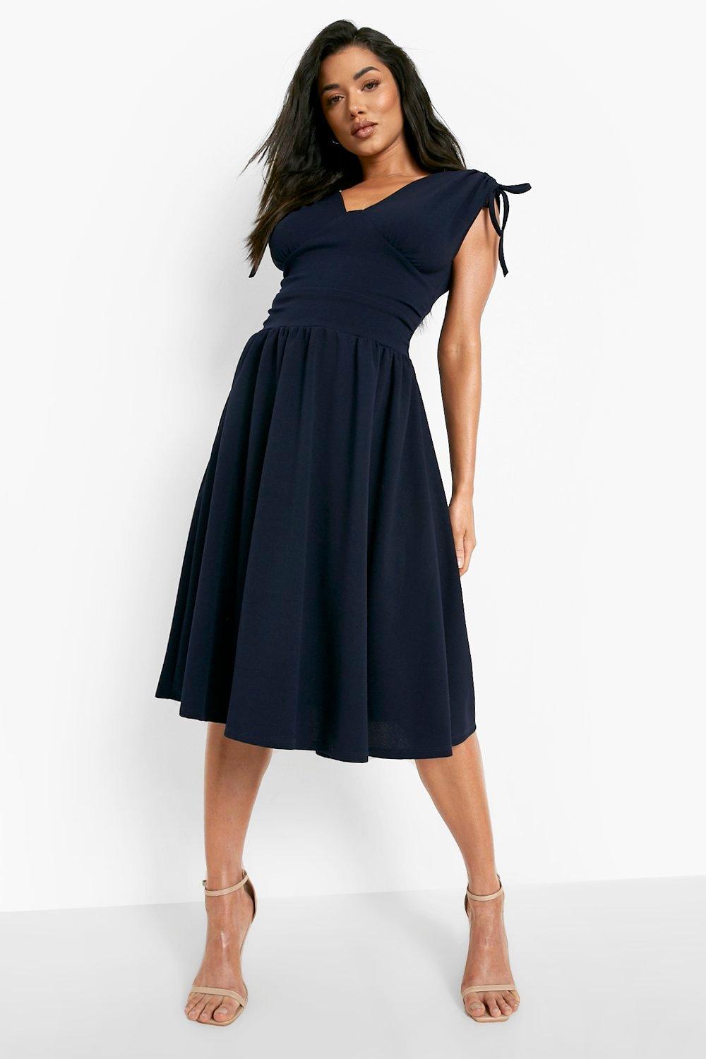 navy midi skater dress