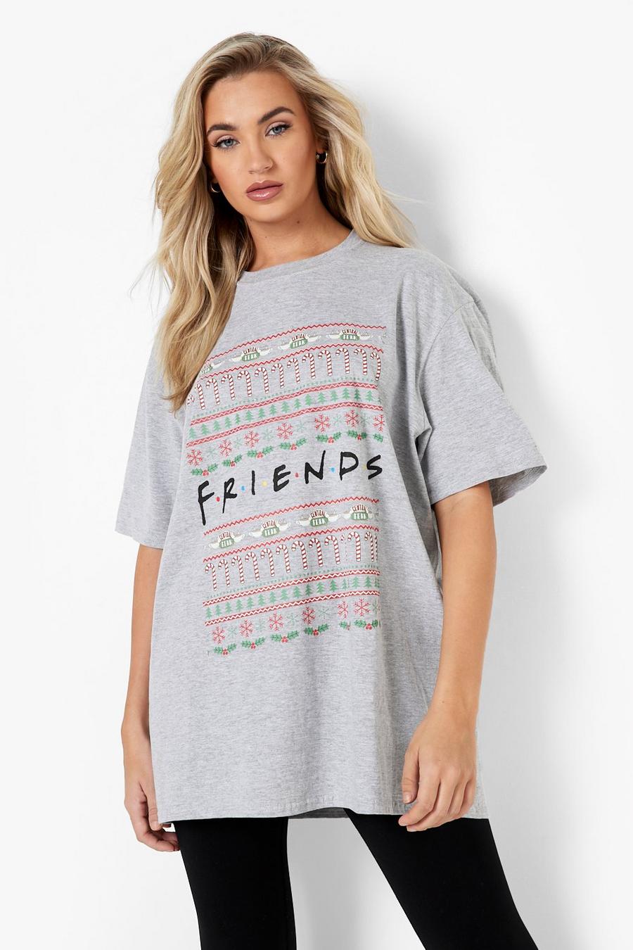 Grey marl Friends T-shirt med tryck image number 1