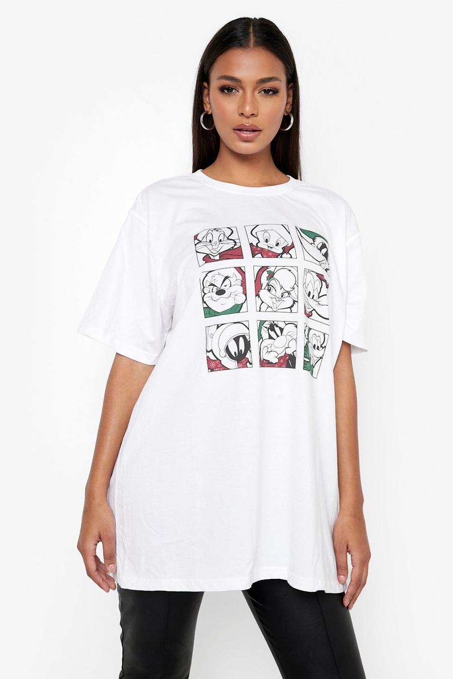 White Looney Tunes T-shirt med tryck image number 1