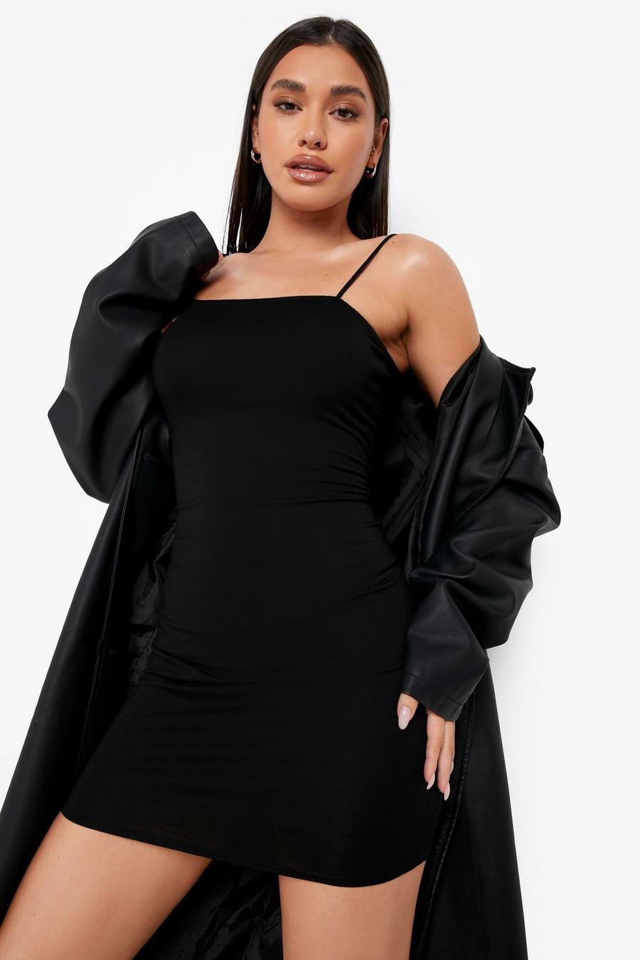Black Strappy Mini Dress image number 1