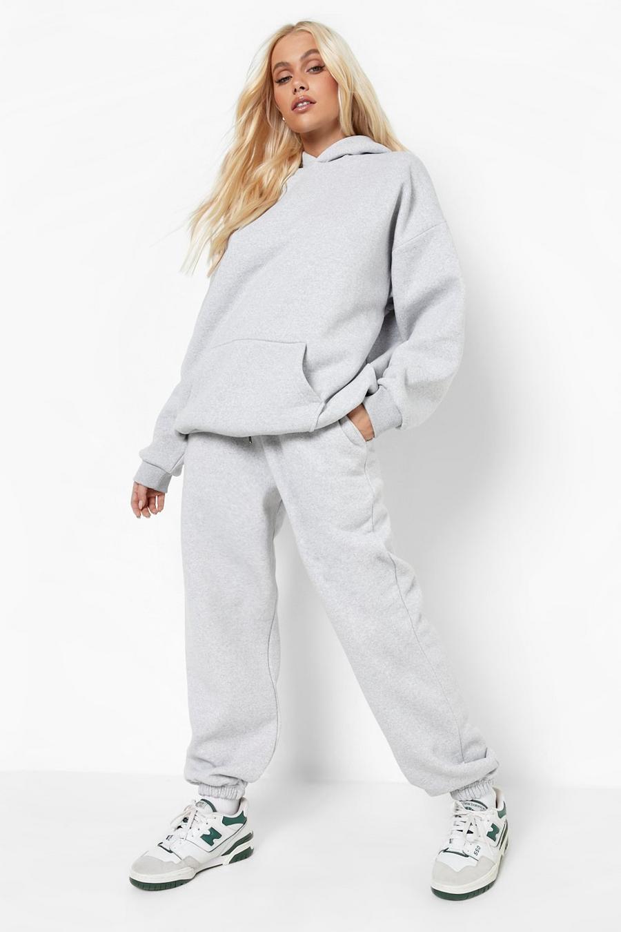 Ash grey Recycled Premium Oversized Track Pants image number 1