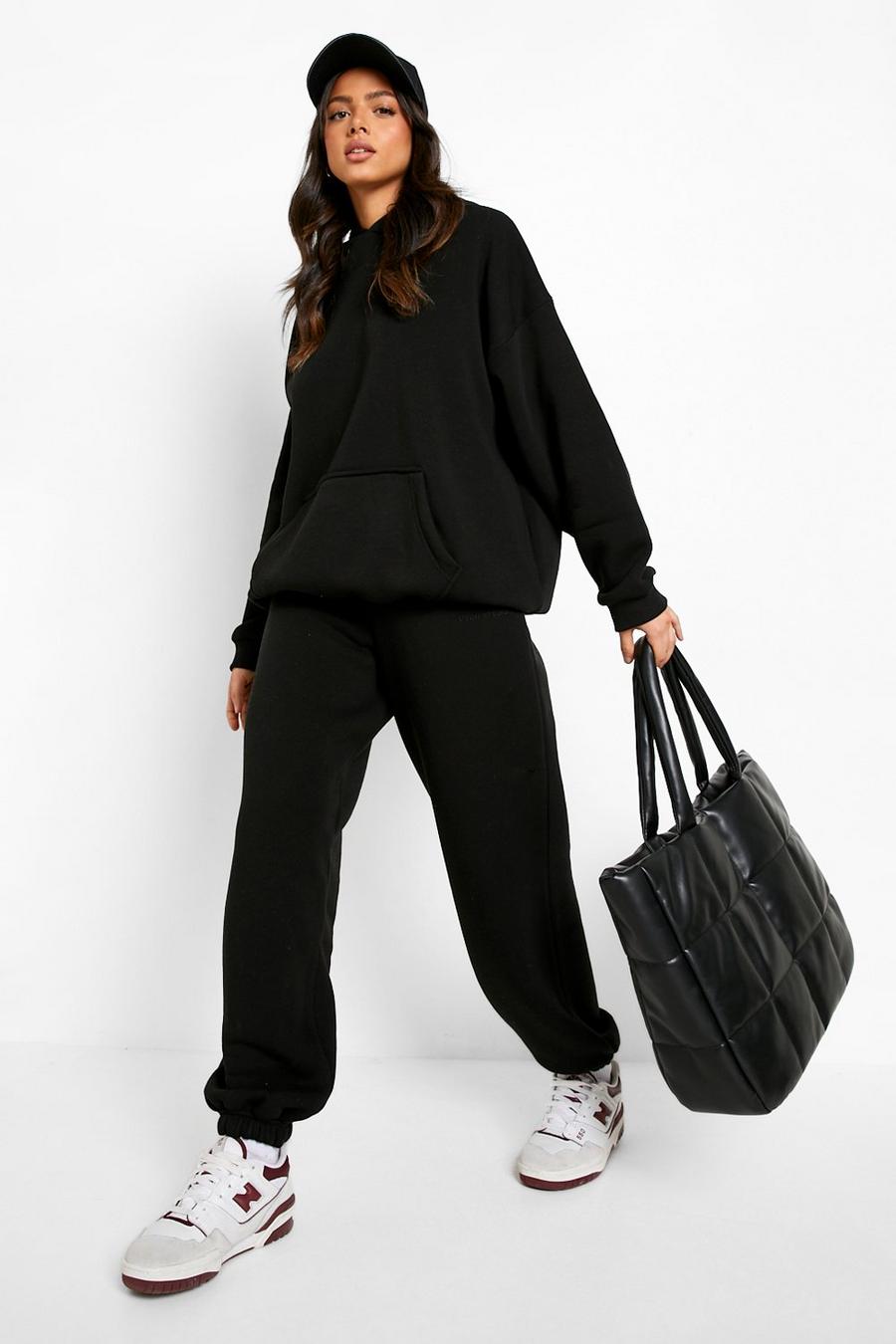 Black Recycled Premium Oversized Track Pants image number 1