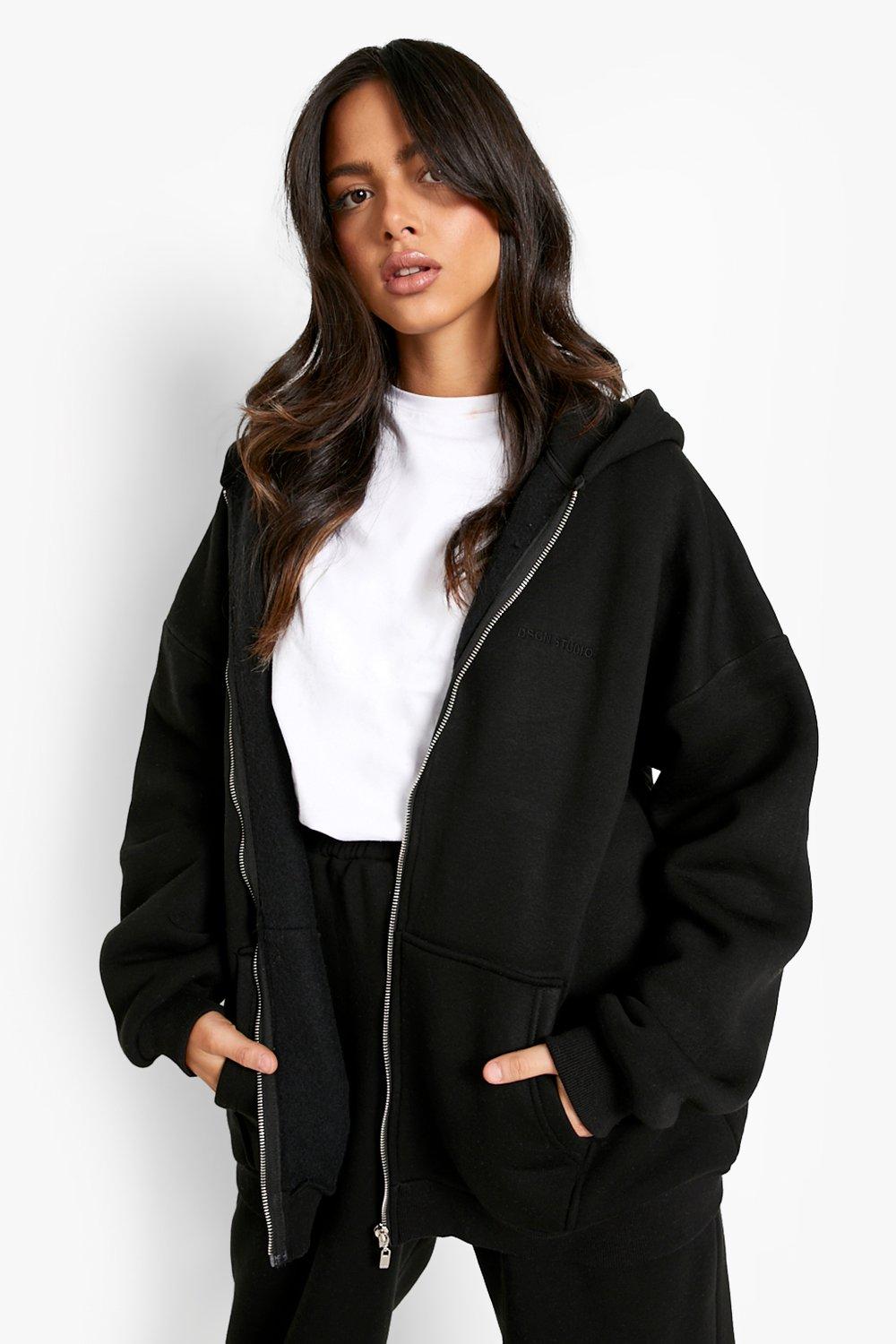 boohoo oversized zip up hoodie