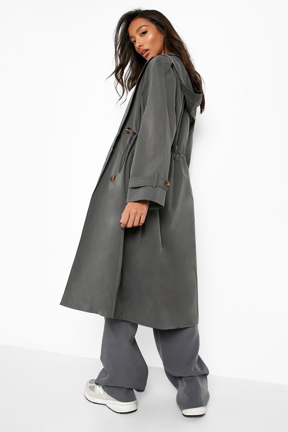 Ladies hooded trench store coat uk