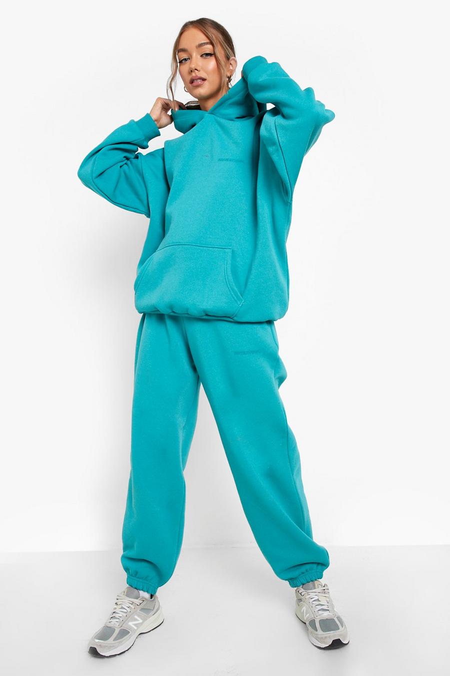 Teal Recycled Premium Oversized Track Pants image number 1