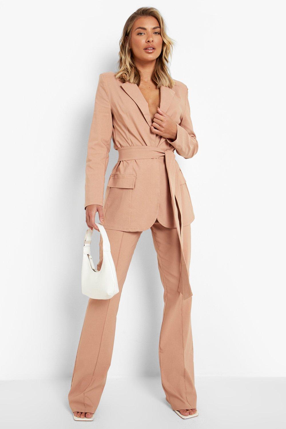 Belted longline clearance blazer