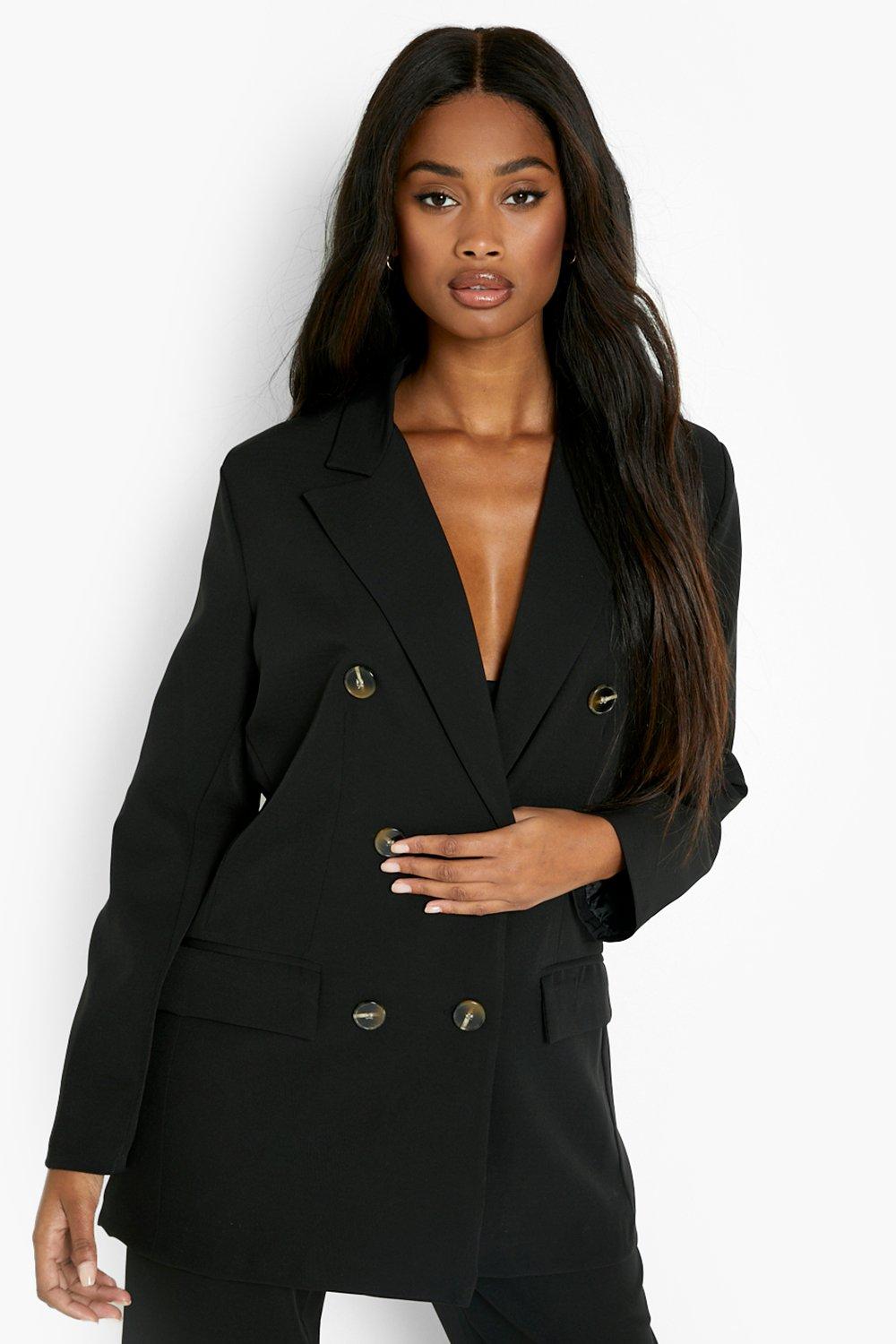 Double breasted longline on sale blazer