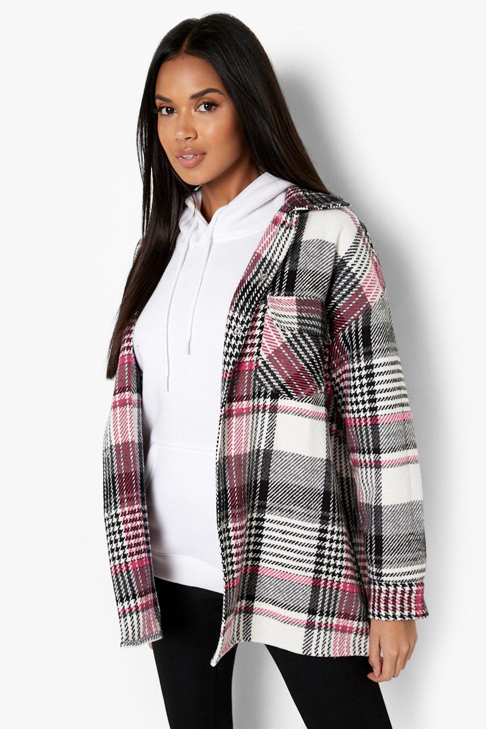 pink checked jacket