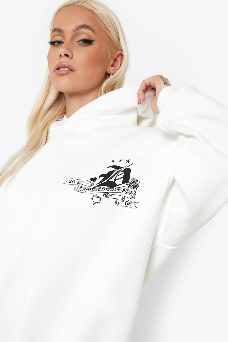 Ecru white B Limited Edition Oversized Hoodie image number 1