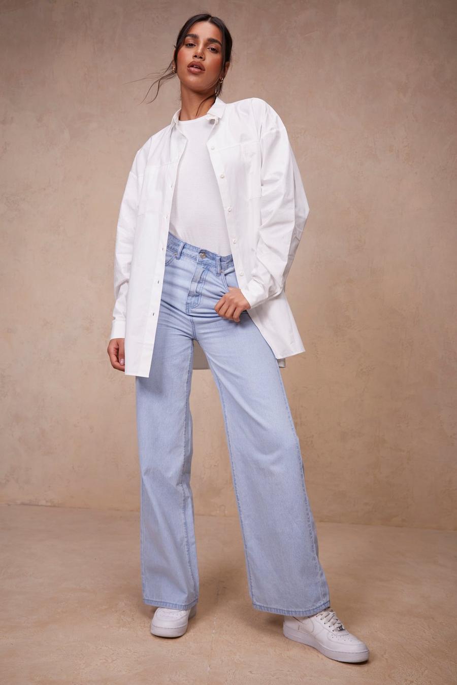 Blue Recycled Wide Leg Jeans image number 1