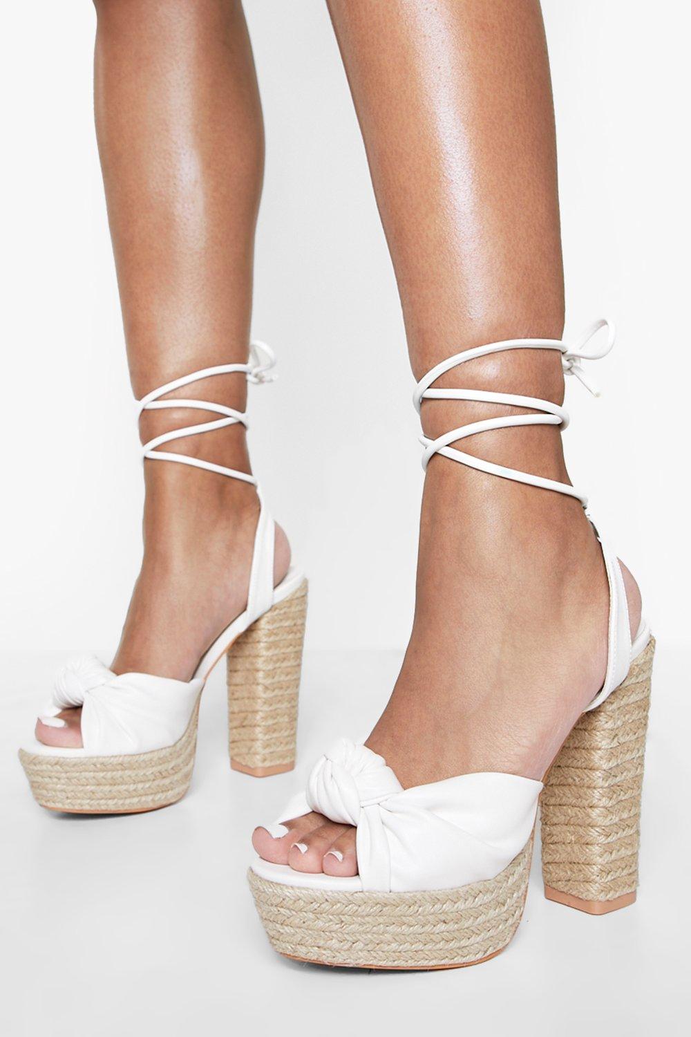 Wrap Up Knot Detail Espadrille Heels boohoo NO