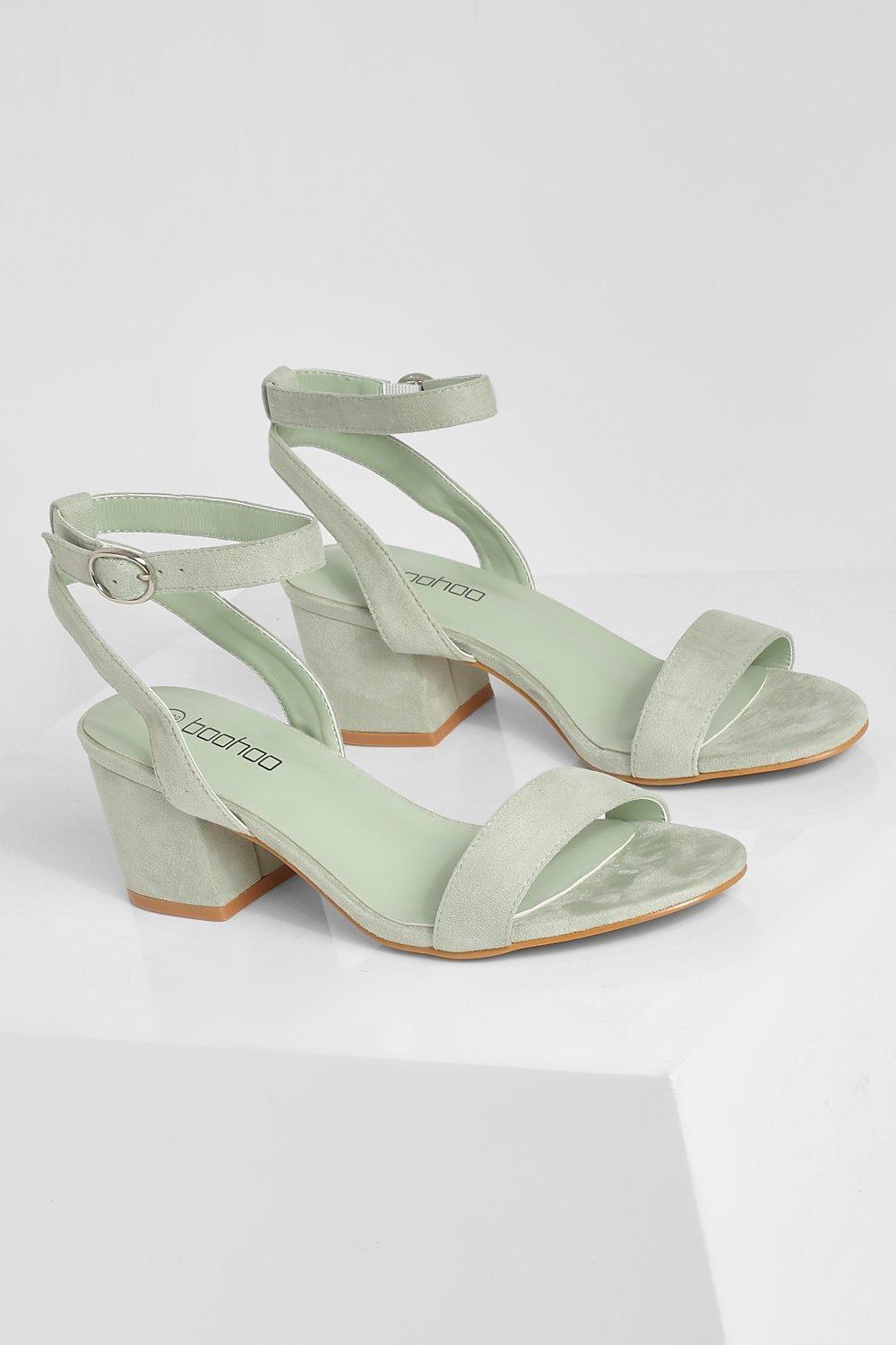 Sage green hot sale block heels