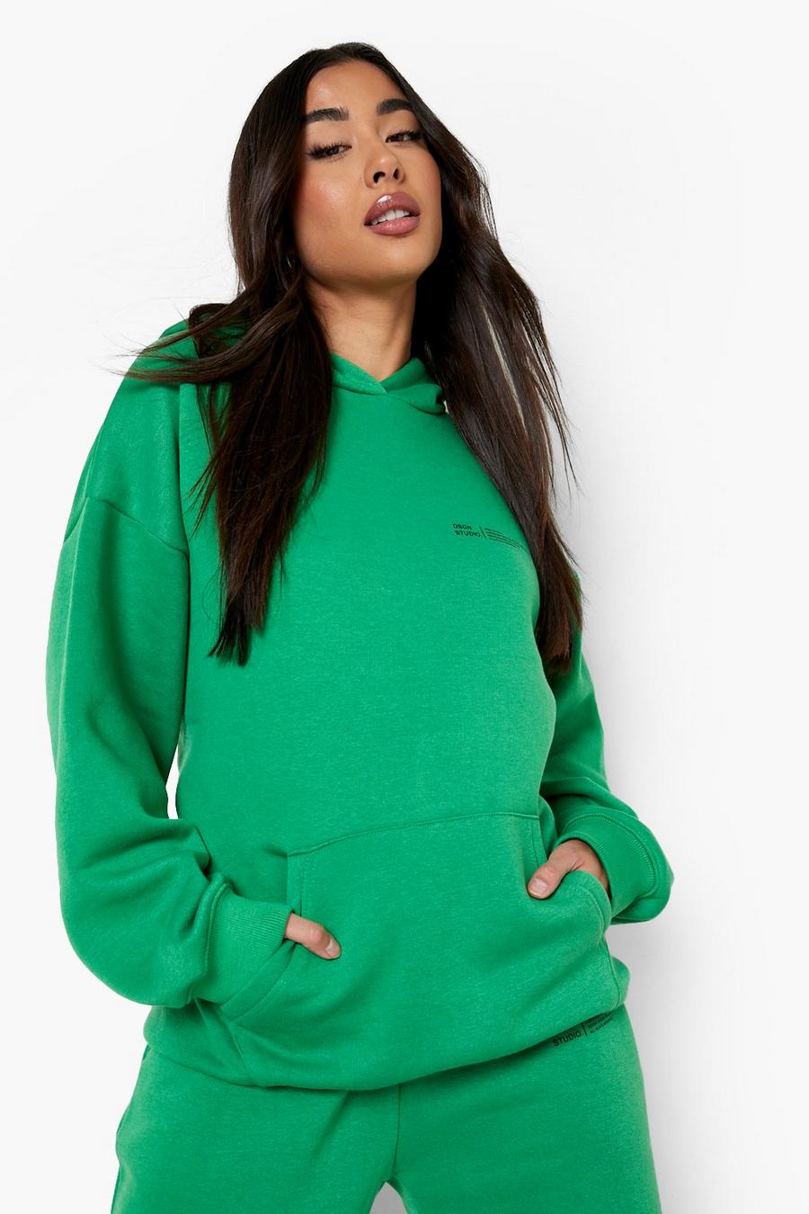 Green grön Dsgn Studio Oversize hoodie med tryck  image number 1