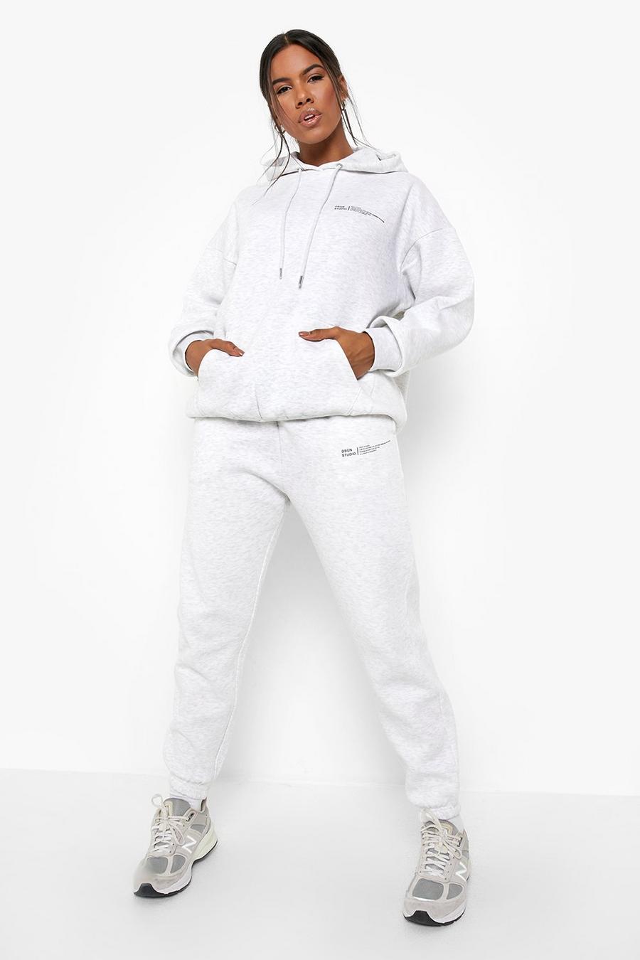 Ash grey Dsgn Studio Text Printed Hooded Tracksuit