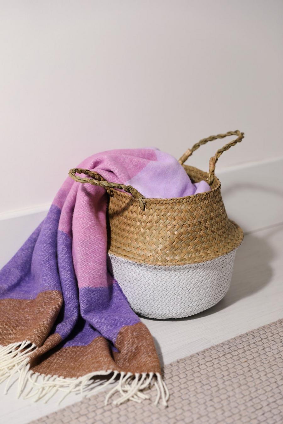 Cream blanc Two Tone Sea Weed Belly Basket