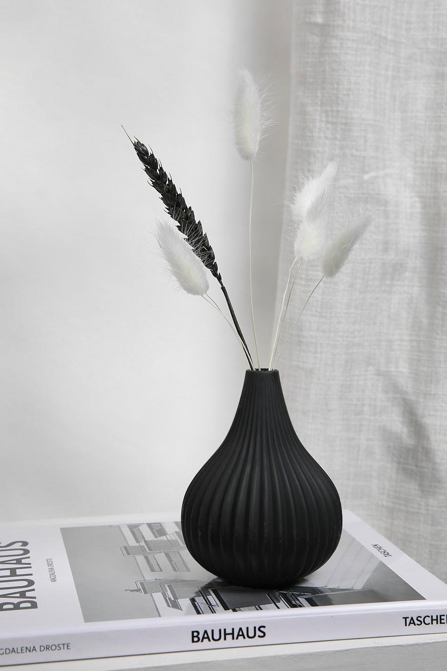 Black Ribbed Bud Vase image number 1