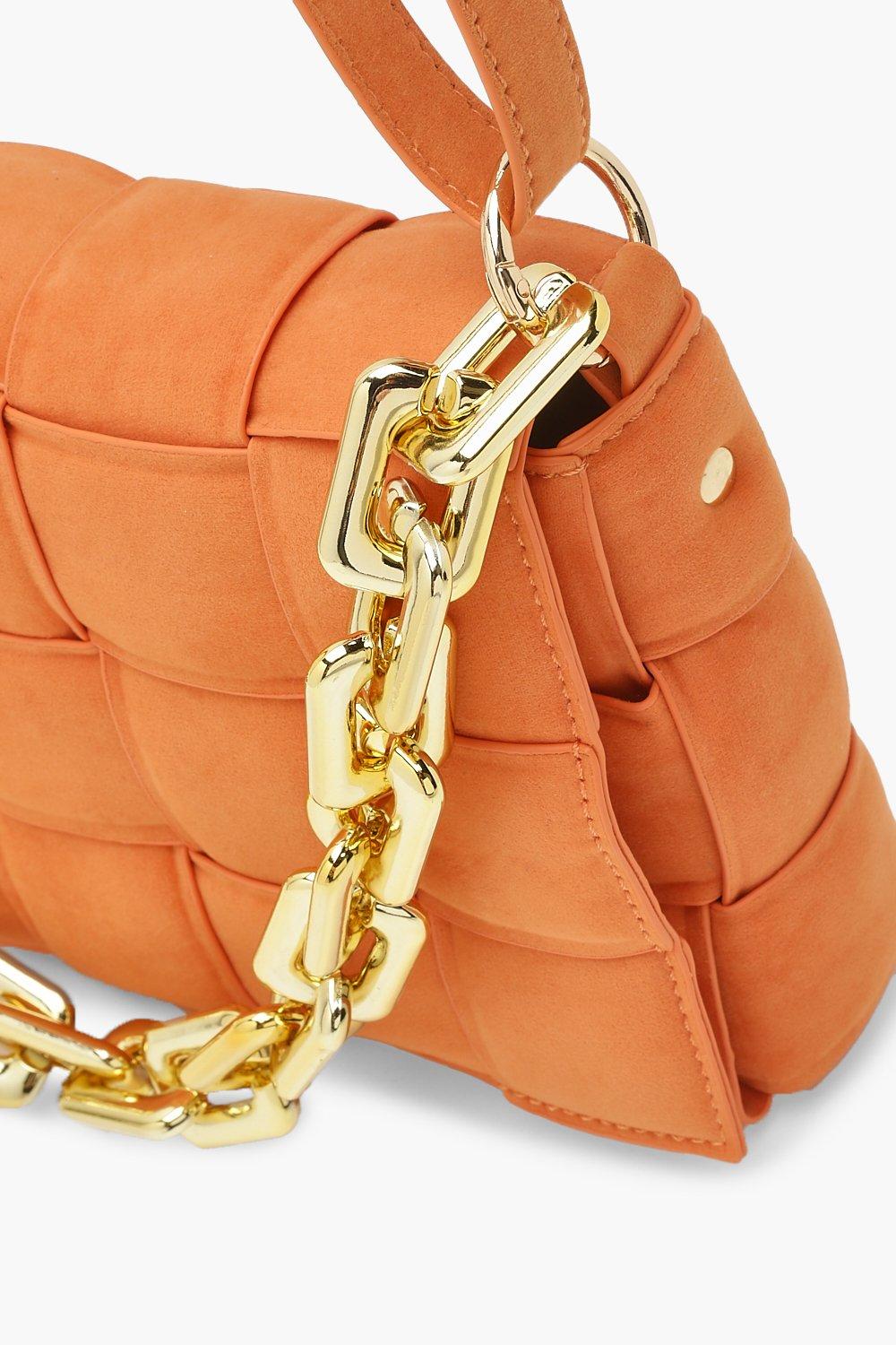 Neon Orange Quilted Flap Chain Square Bag Funky Style